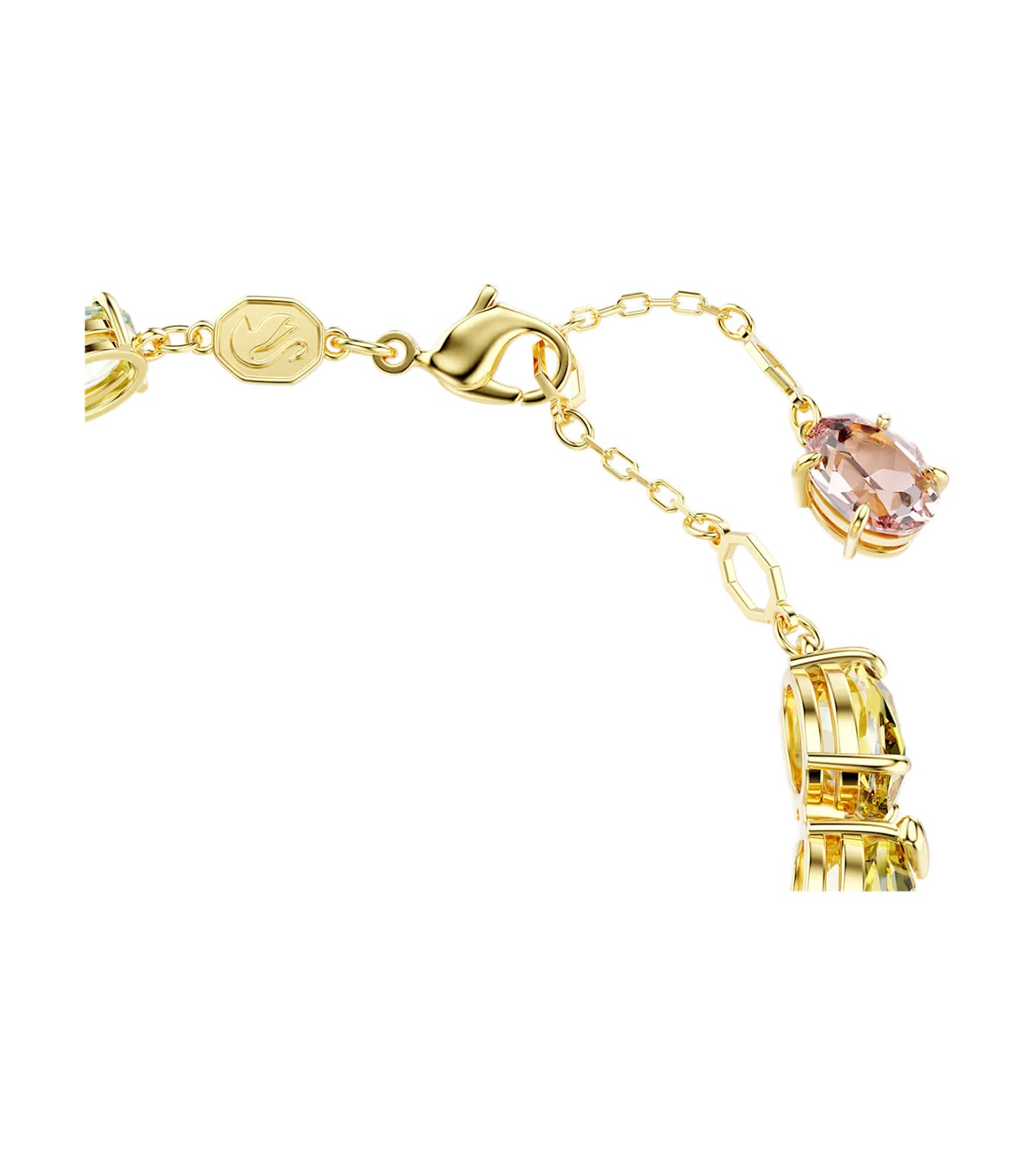 Gema Tennis Bracelet Mixed Cuts, Multicolored, Gold-Tone Plated