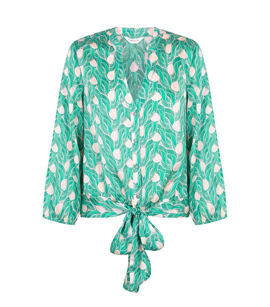 Sustainable Printed Blouse Top Green