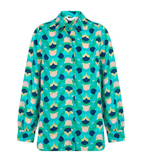 Sustainable Printed Shirt Top Green