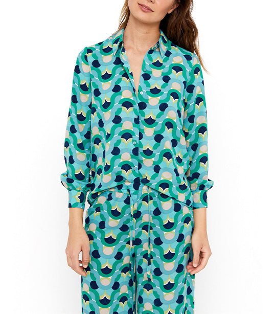Sustainable Printed Shirt Top Green