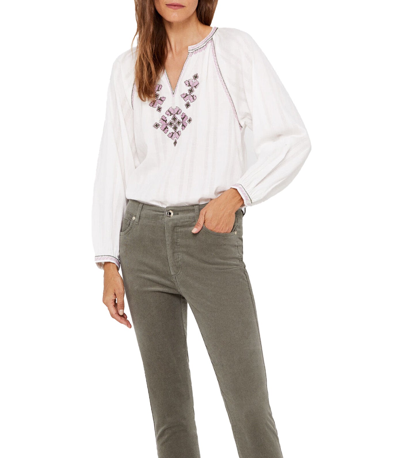 Embroidered Sustainable Blouse White
