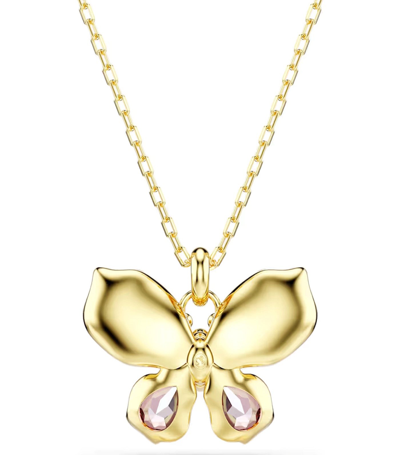 Idyllia Pendant Mixed Cuts, Pavé, Butterfly, Multicolored, Gold-Tone Plated