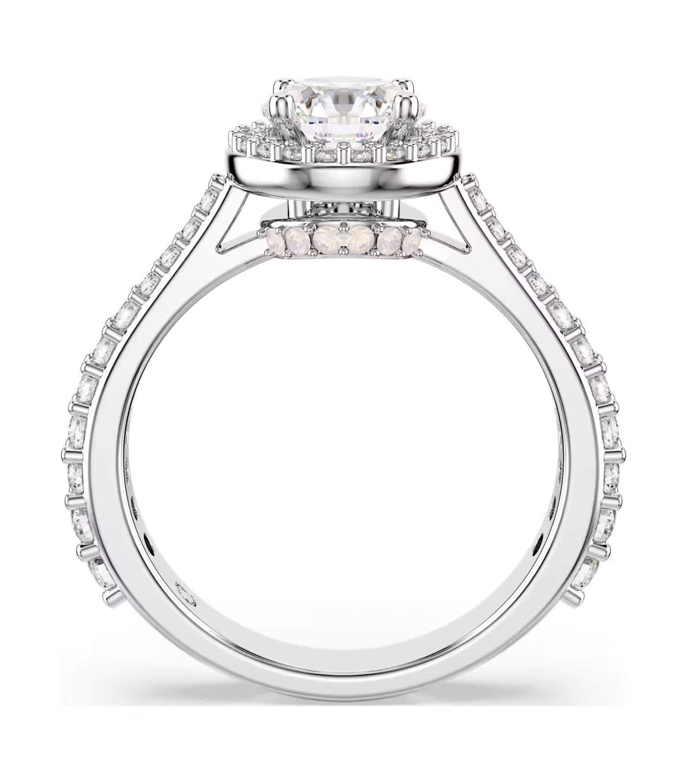 Una Angelic Ring Round Cut, Silver-Tone Finish, White