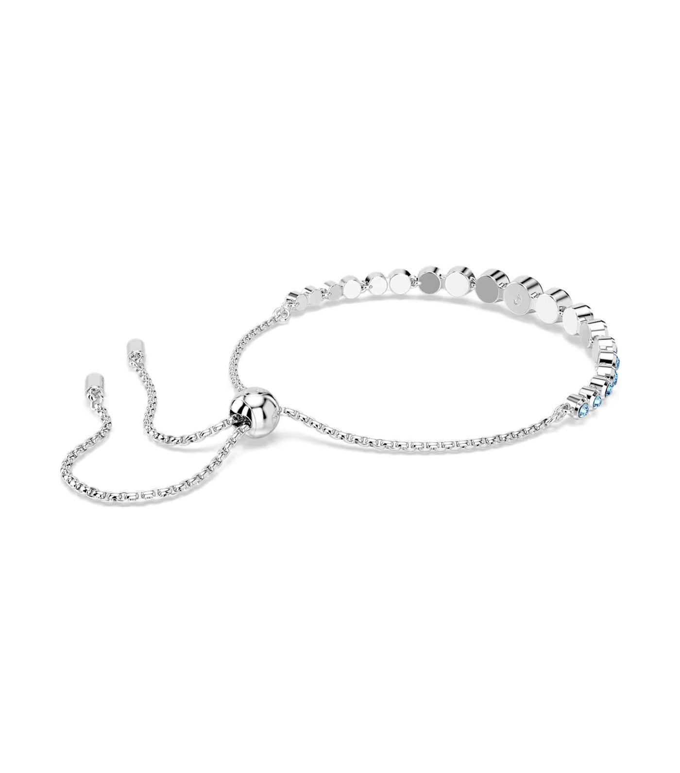 Imber Tennis Bracelet Mixed Round Cuts, Blue, Rhodium Plated