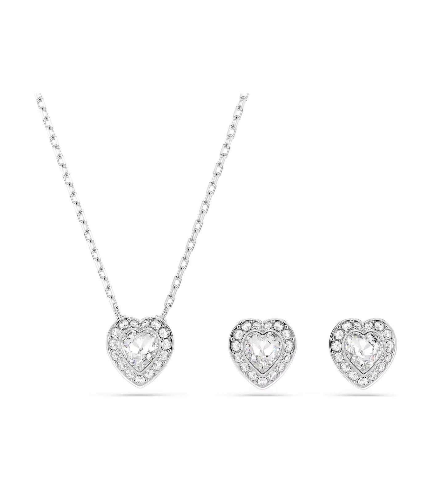 Ariana Grande x Swarovski Set Mixed Cuts, Heart, White, Rhodium Plated