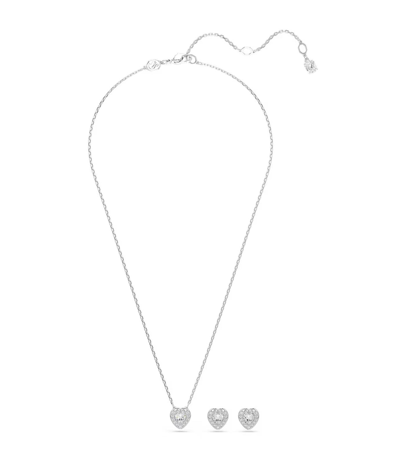 Ariana Grande x Swarovski Set Mixed Cuts, Heart, White, Rhodium Plated