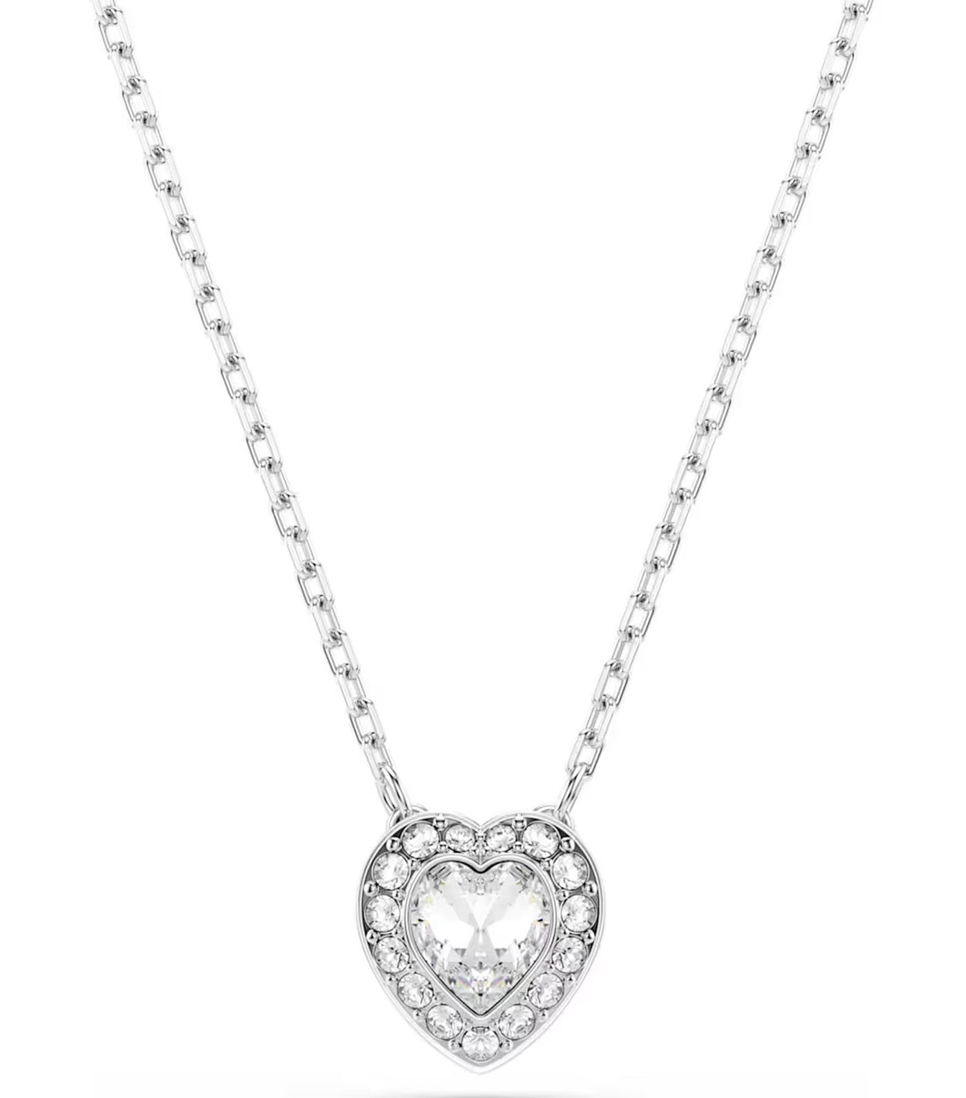 Ariana Grande x Swarovski Pendant Mixed Cuts, Heart, White, Rhodium Plated