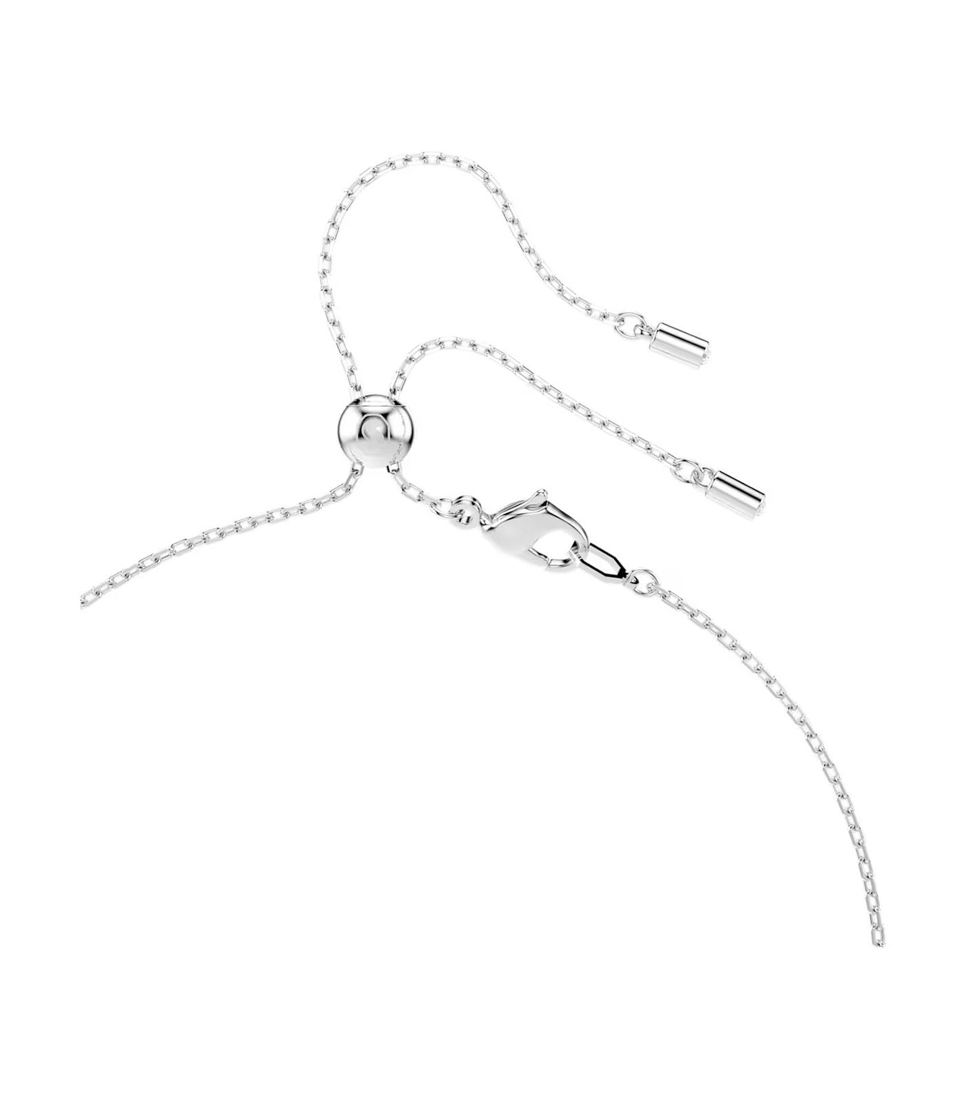 Ariana Grande x Swarovski Y Necklace Crystal Pearl, Mixed Cuts, Heart, White, Rhodium Plated