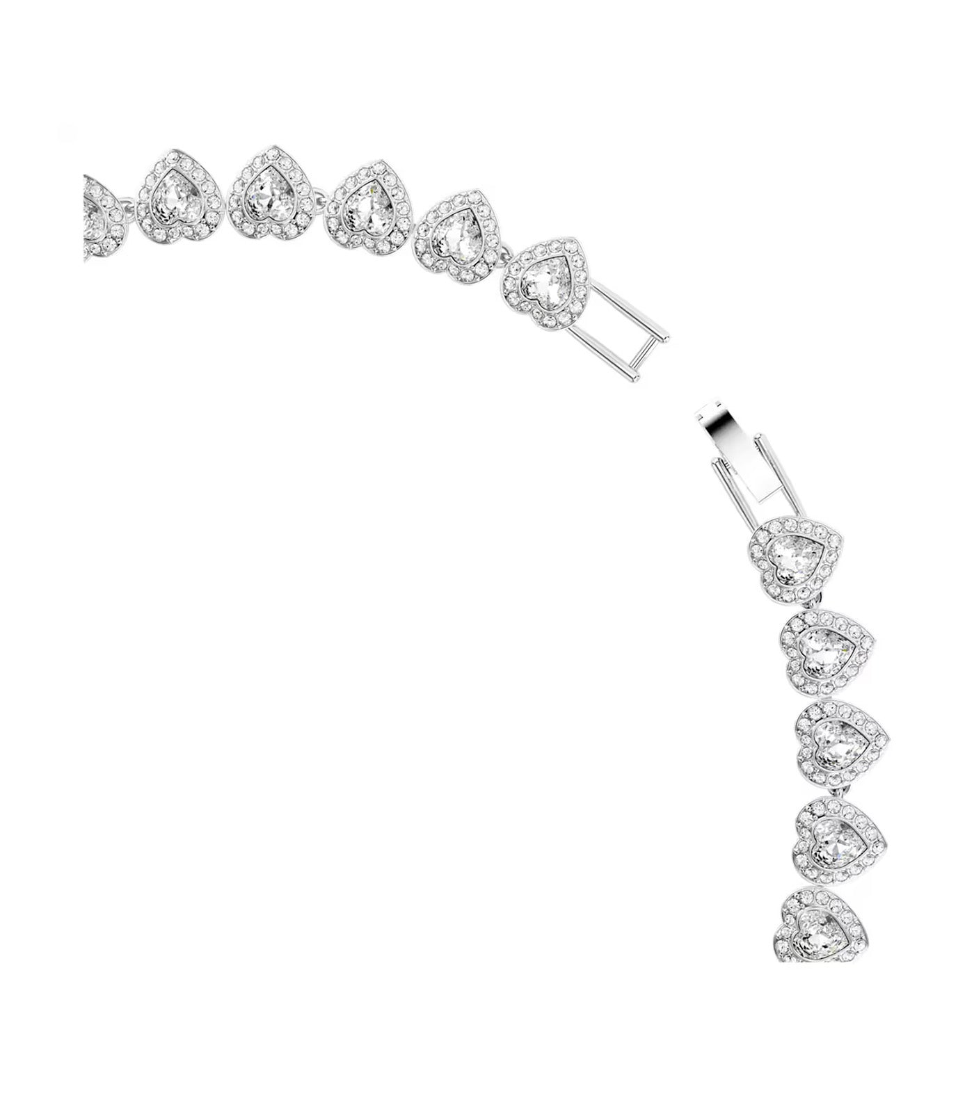 Ariana Grande x Swarovski Tennis Necklace Mixed Cuts, Heart, White, Rhodium Plated