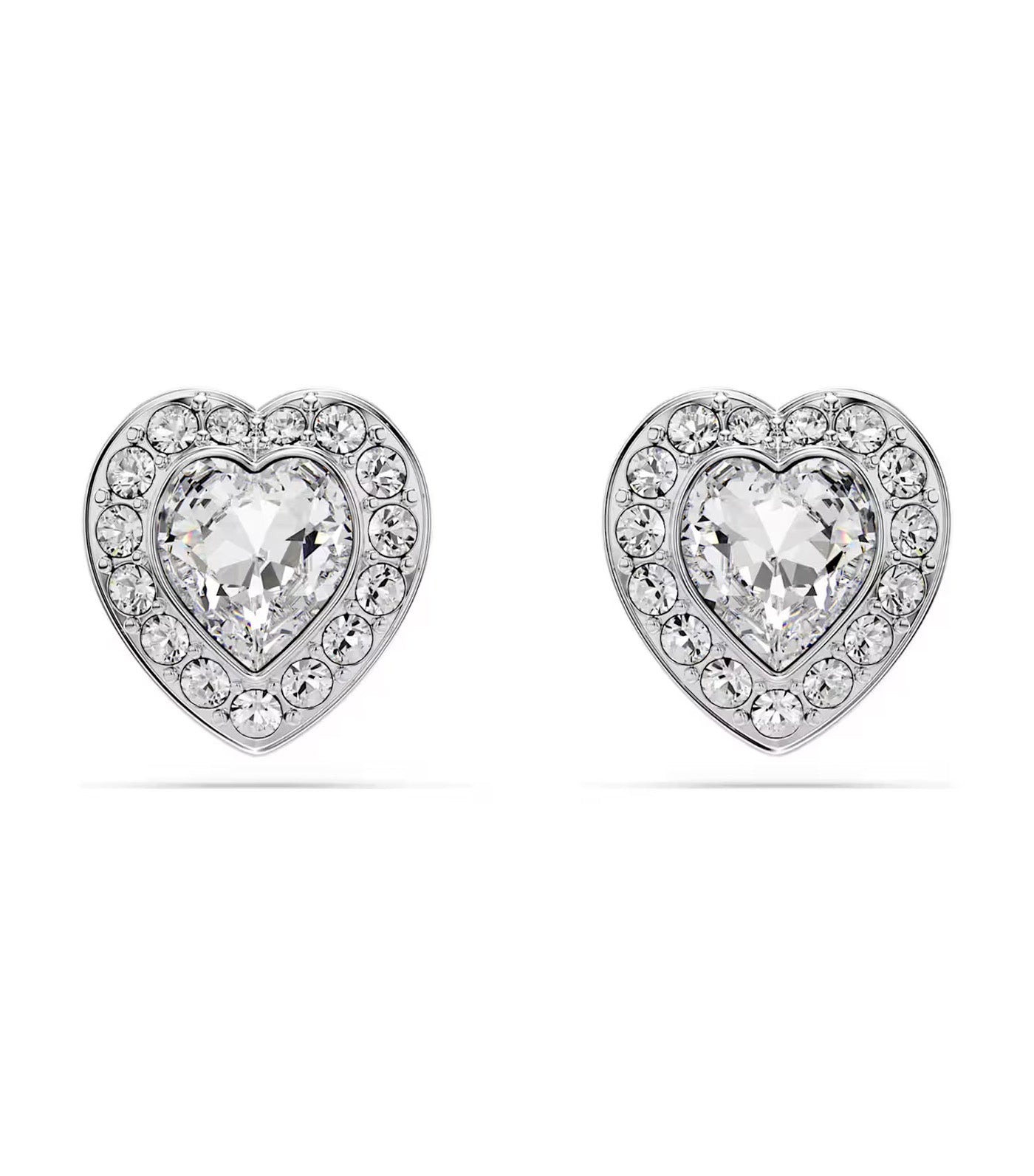 Ariana Grande x Swarovski Stud Earrings Mixed Cuts, Heart, White, Rhodium Plated