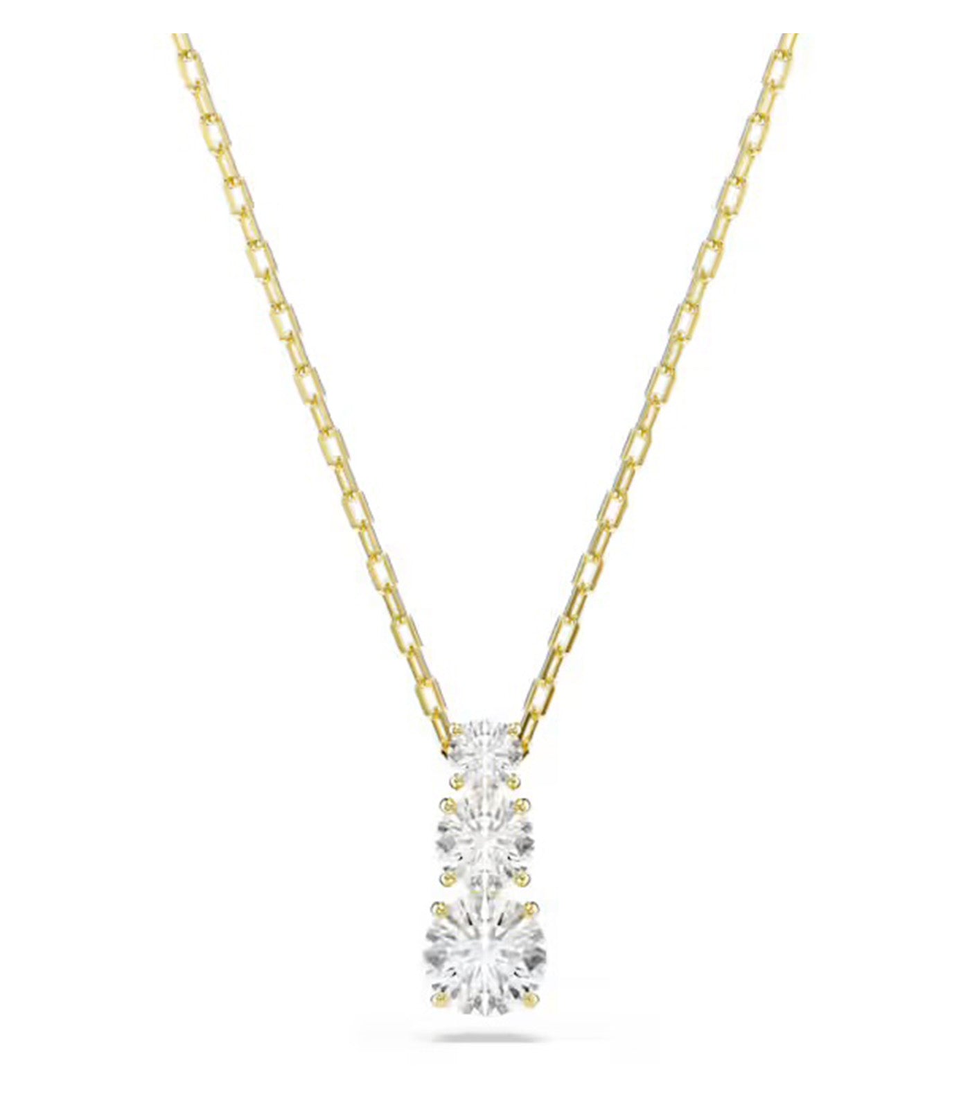 Swarovski Stilla Attract Pendant Round Cut, White, Gold-Tone Plated