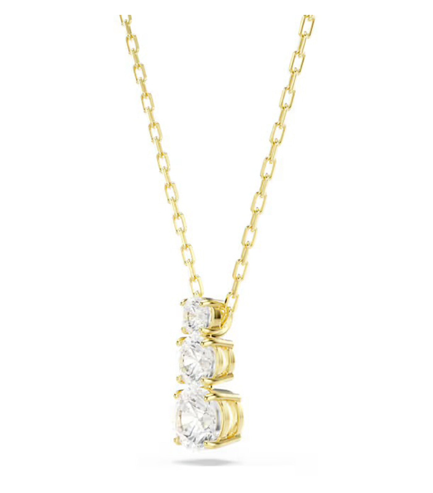 Swarovski Stilla Attract Pendant Round Cut, White, Gold-Tone Plated