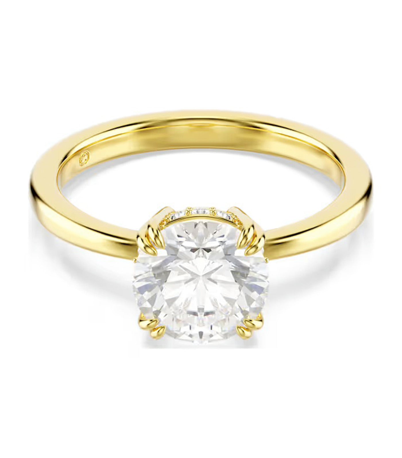 Swarovski Stilla Cocktail Ring Round Cut, White, Gold-Tone Plated