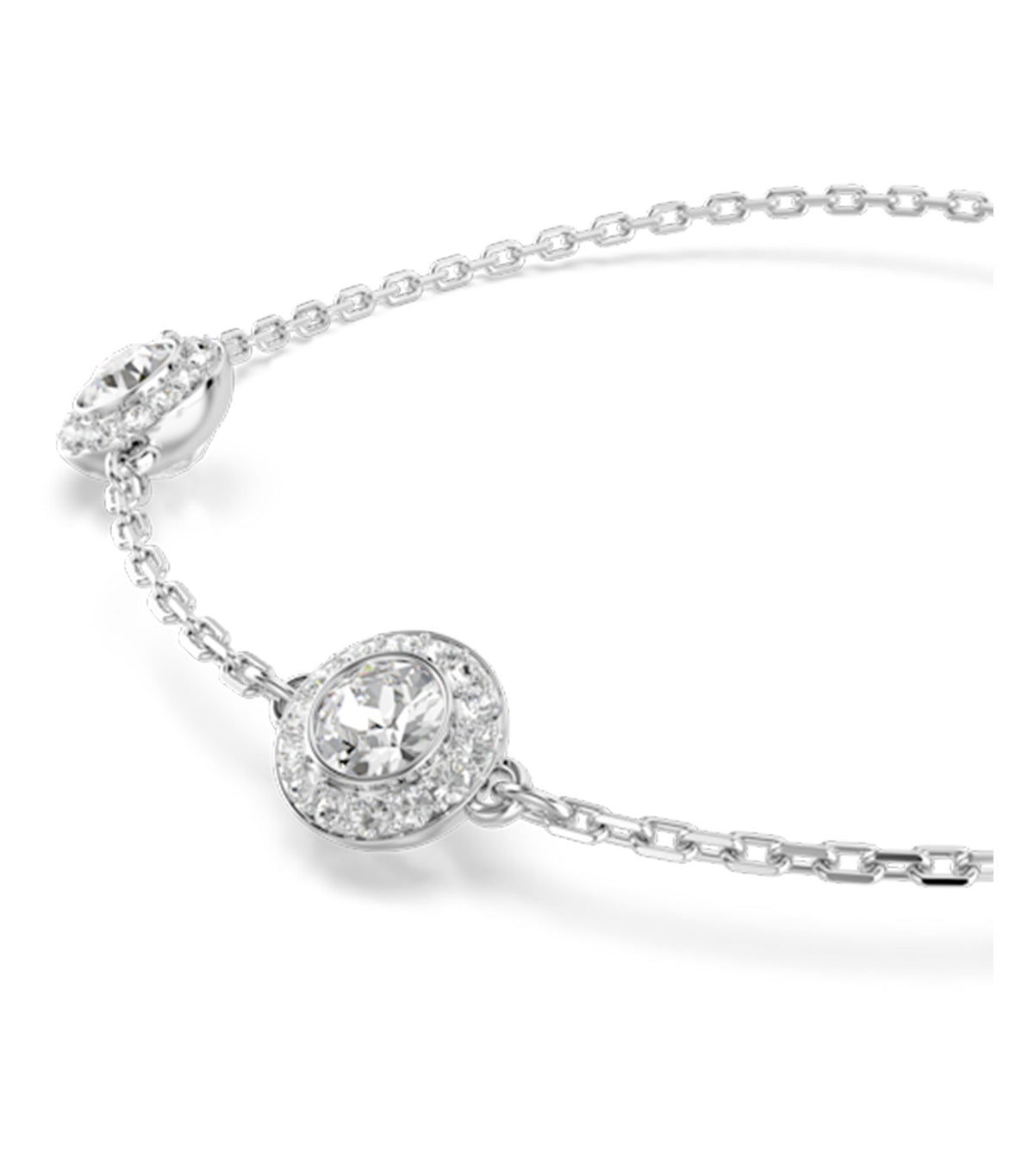 Una Angelic Bracelet Round Cut Double Sided Motifs Rhodium Plated White