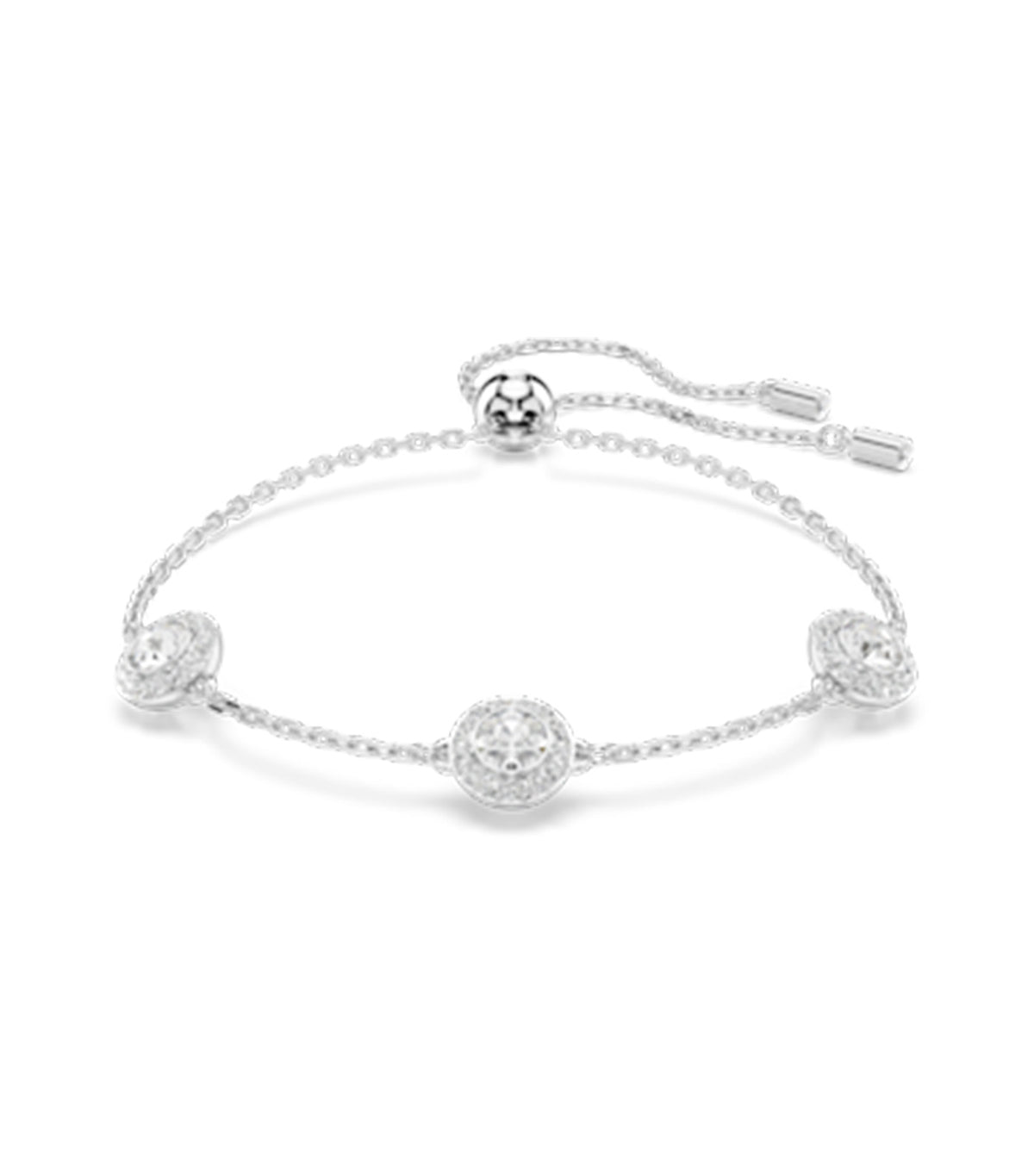Una Angelic Bracelet Round Cut Double Sided Motifs Rhodium Plated White
