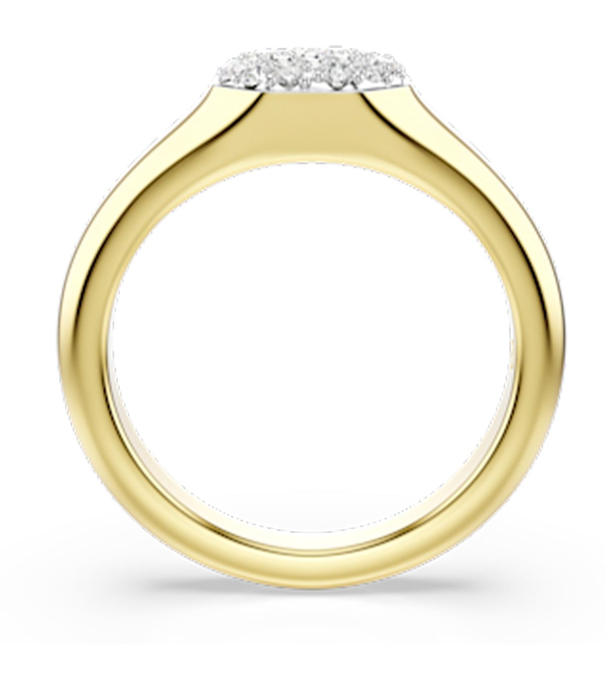 Dextera Ring Mixed Cuts 18K Gold Finish White