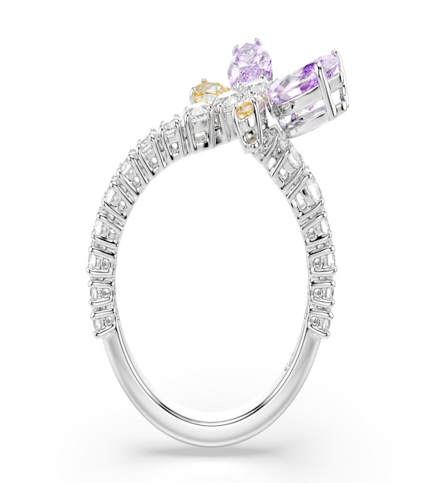 Ariana Grande x Swarovski Motif Ring Mixed Cuts, Dragonfly, Rhodium-Plated Multicolor