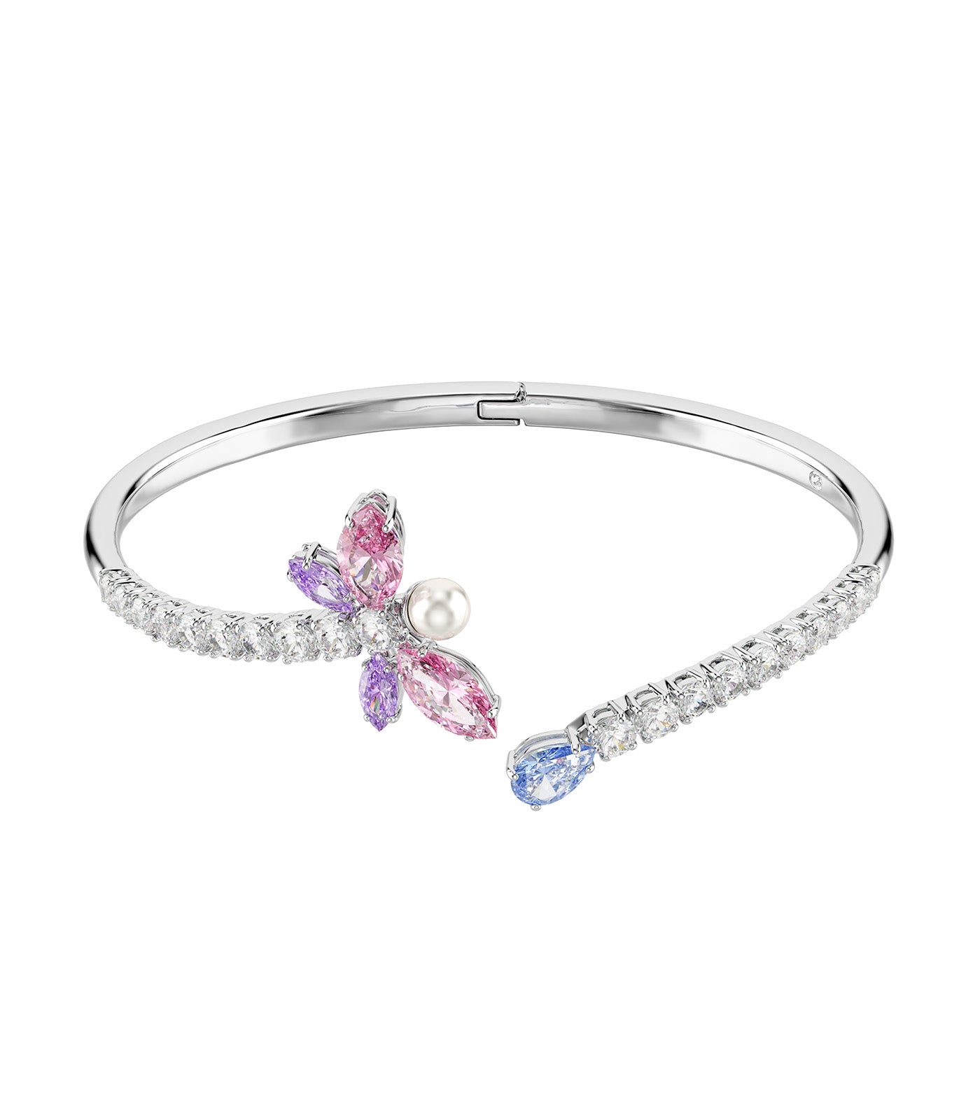 Ariana Grande x Swarovski Bangle Mixed Cuts, Dragonfly, Rhodium-Plated, Pink