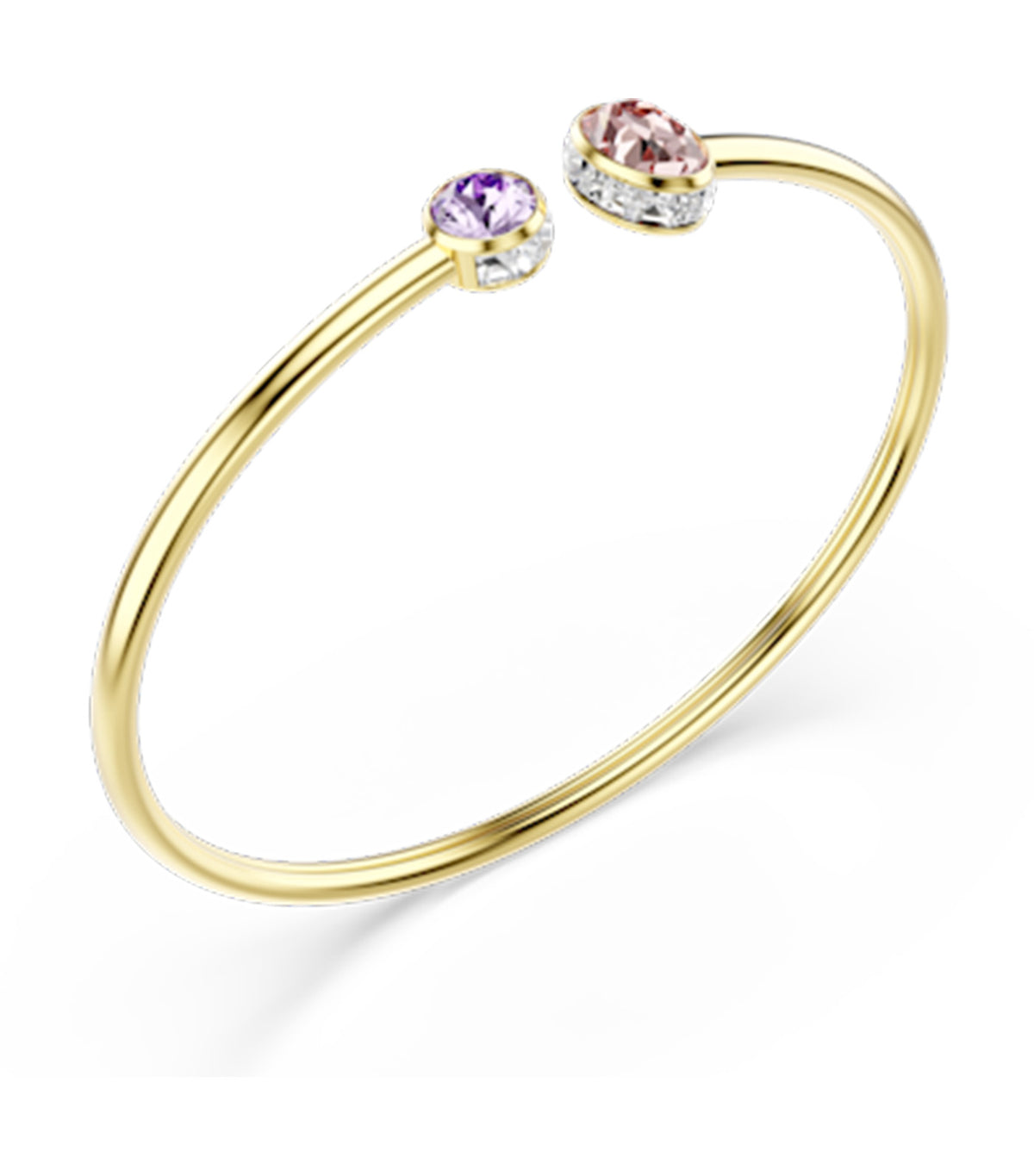 Chroma Bangle Mixed Cuts 18K Gold Finish Multicolored