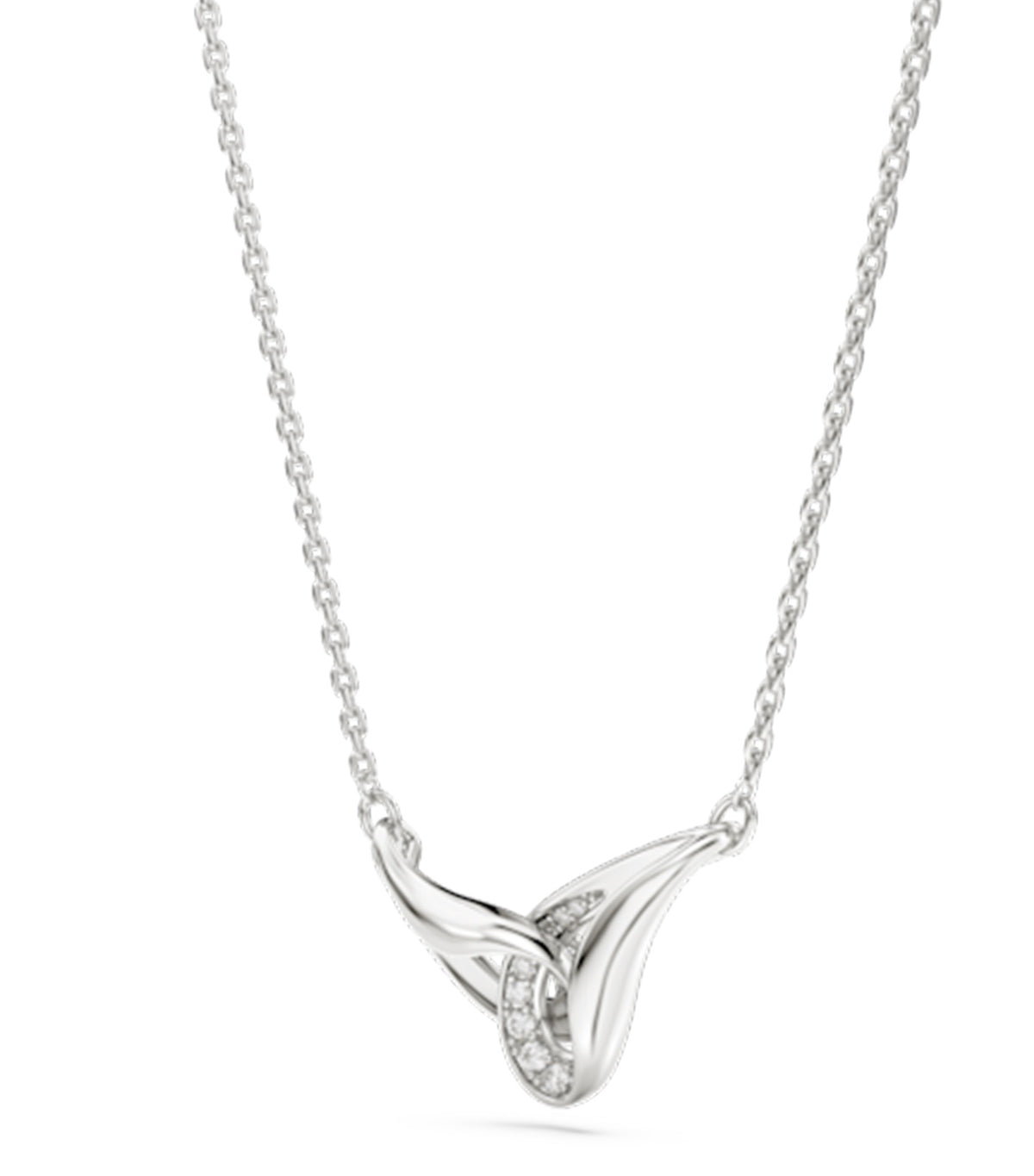 Swarovski Classica Pendant Round Cut Interlocking Sterling Silver White