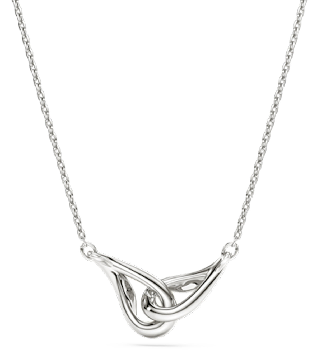 Swarovski Classica Pendant Round Cut Interlocking Sterling Silver White