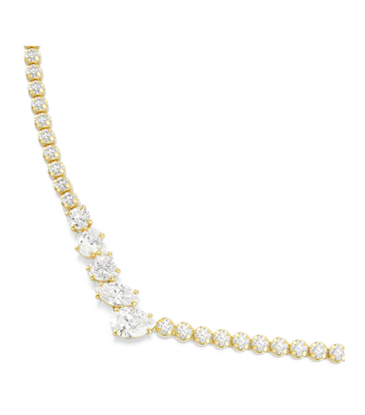 Mesmera Necklace Mixed Cuts 18K Gold Finish White