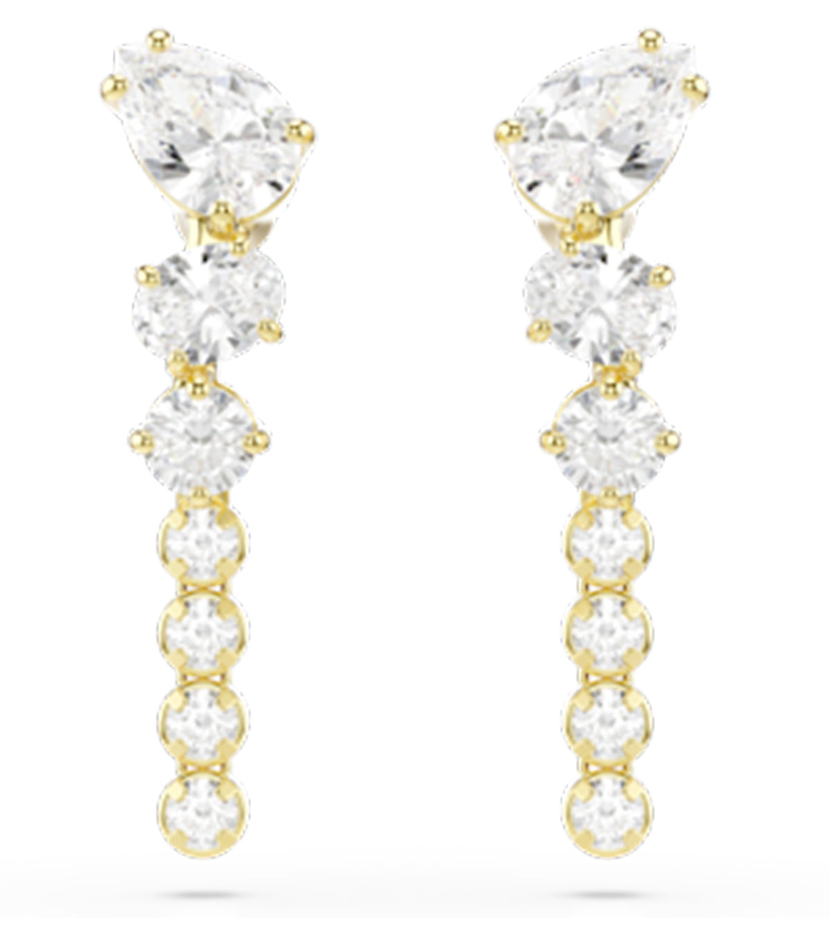 Mesmera Drop Earrings Mixed Cuts 18K Gold Finish White