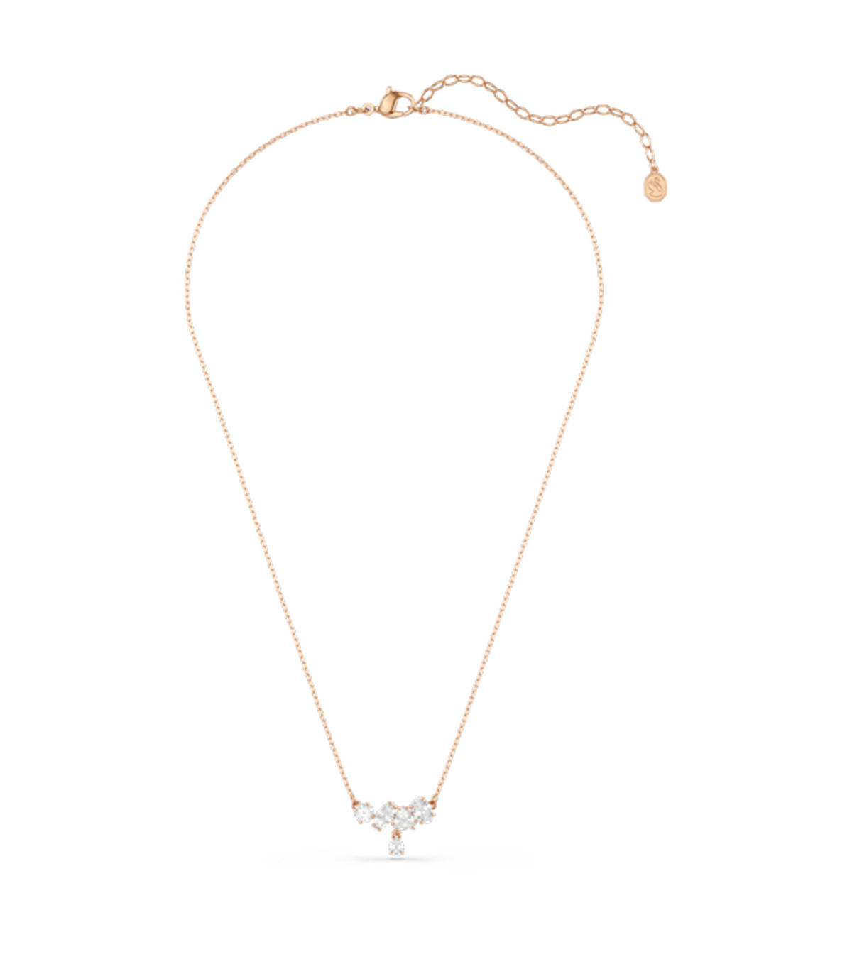 Mesmera Necklace Mixed Cuts 18K Rose Gold Finish White