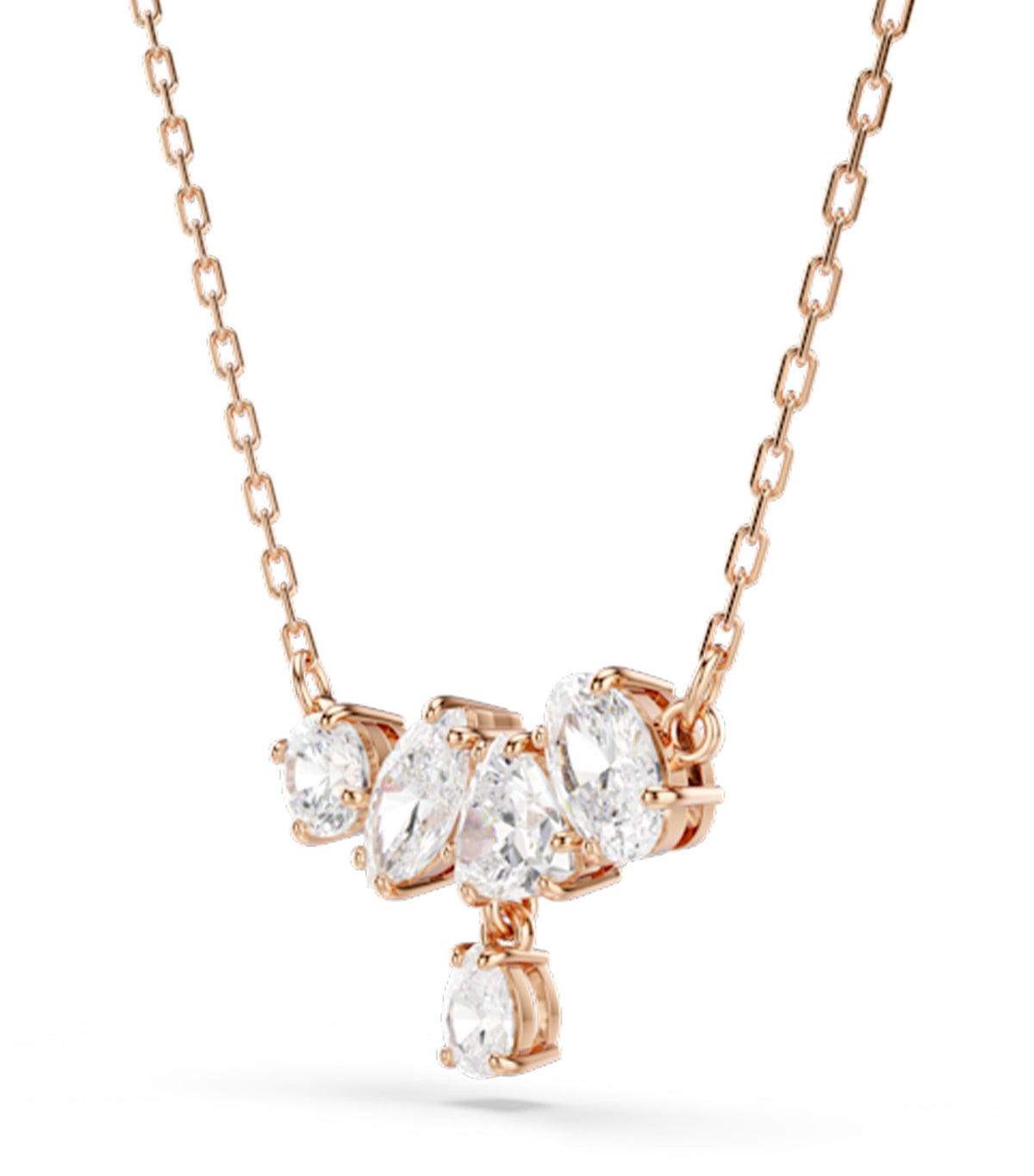 Mesmera Necklace Mixed Cuts 18K Rose Gold Finish White