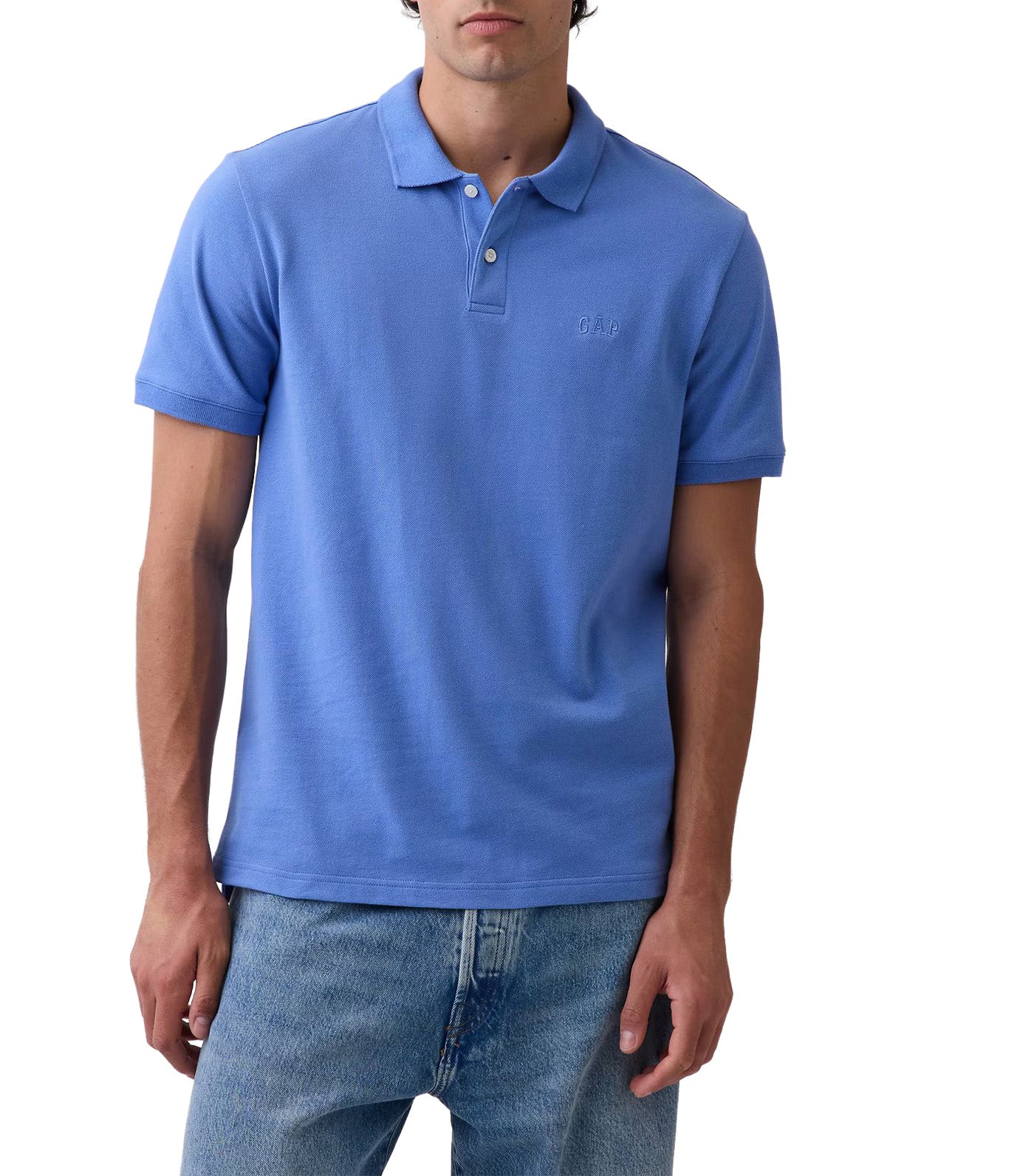 Logo Pique Polo Shirt Cabana Blue