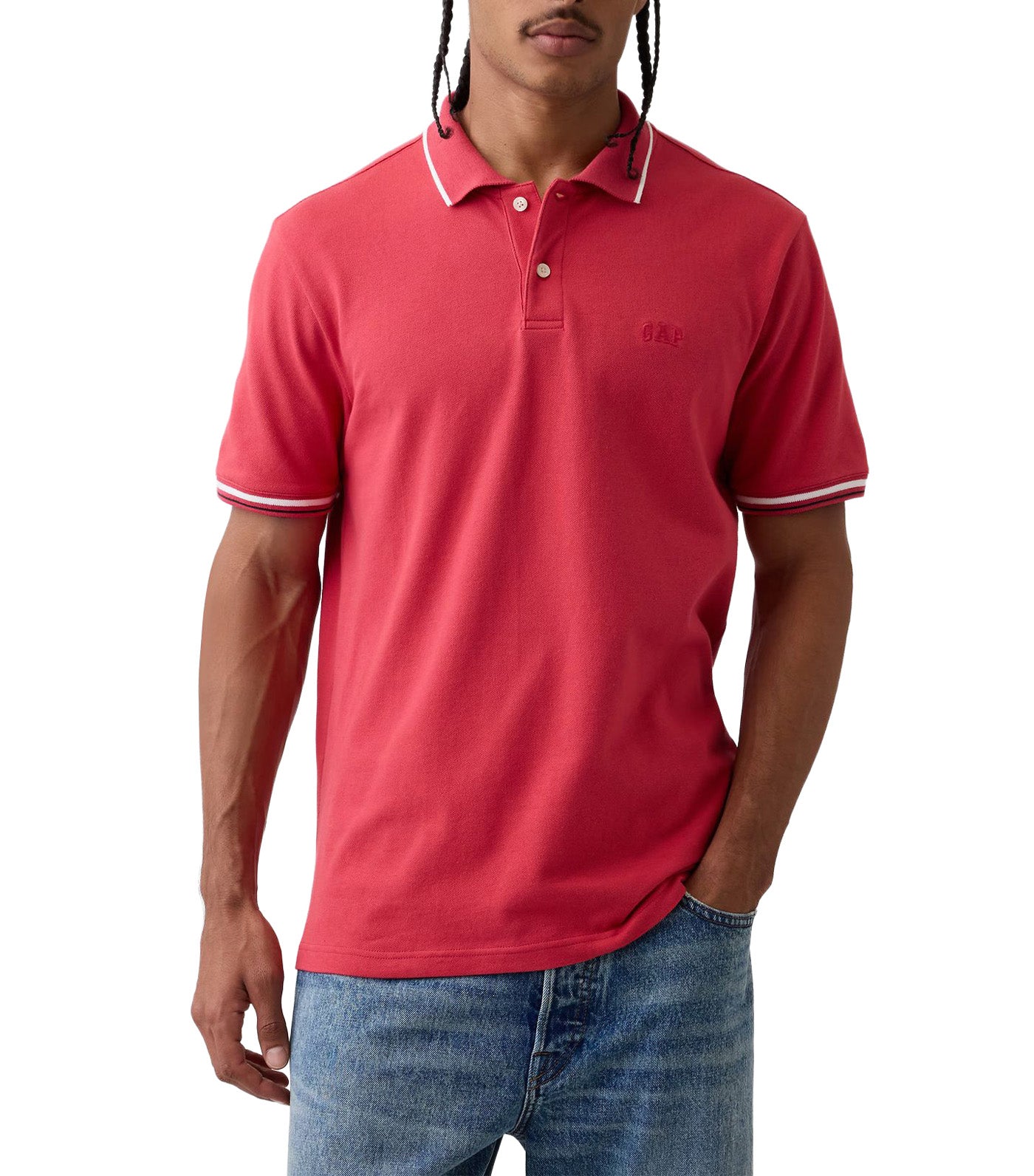 Logo Pique Polo Shirt Mineral Red