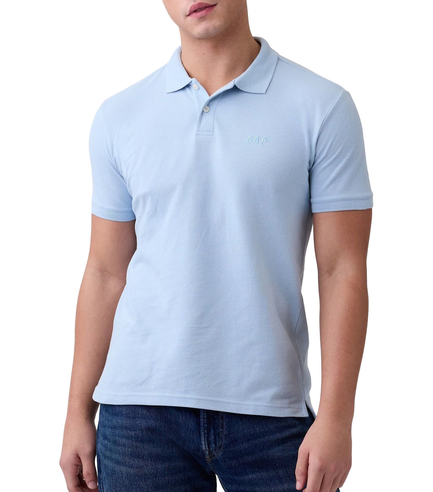 GAP Logo Pique Polo Shirt Sail Blue