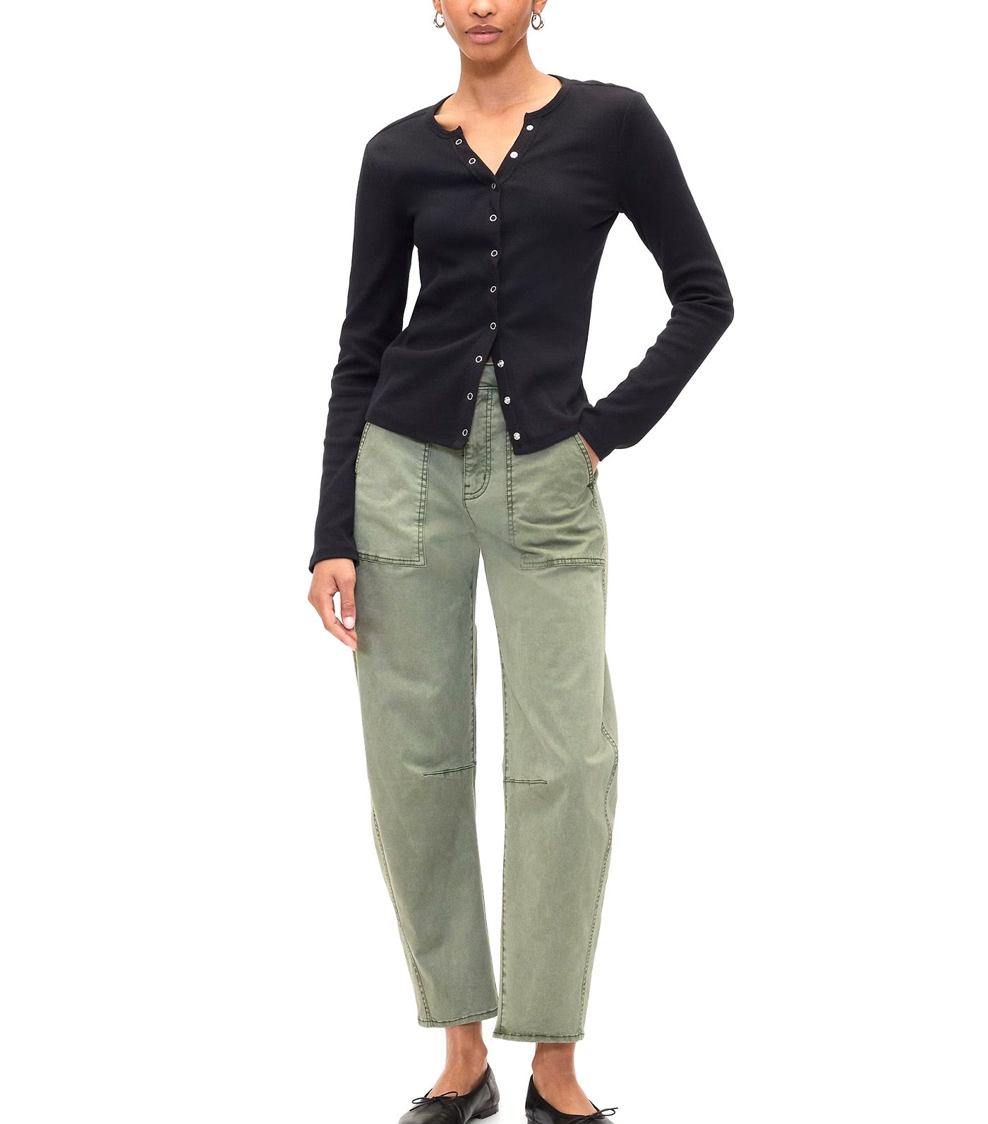 High Rise Barrel Khakis