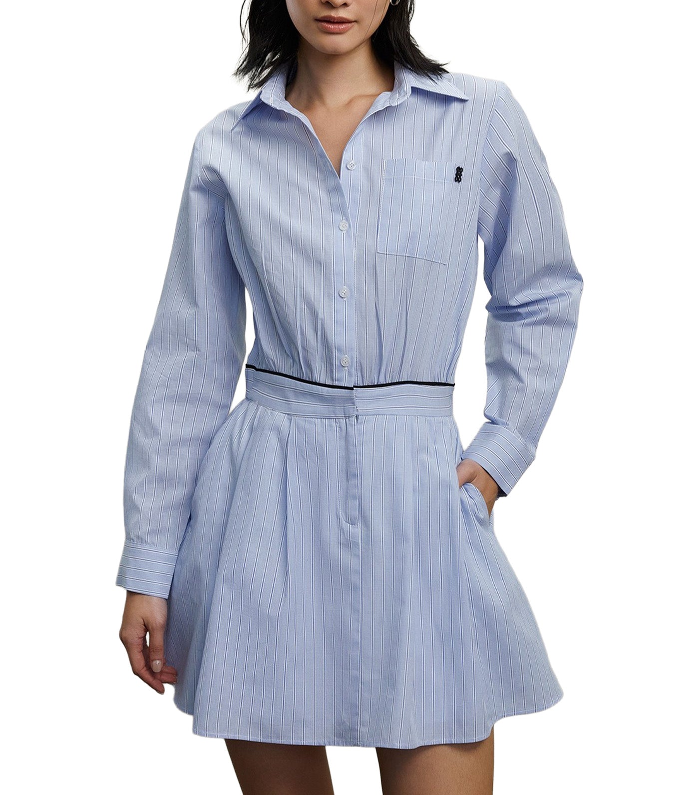 Stripe Shirt Dress Baby Blue