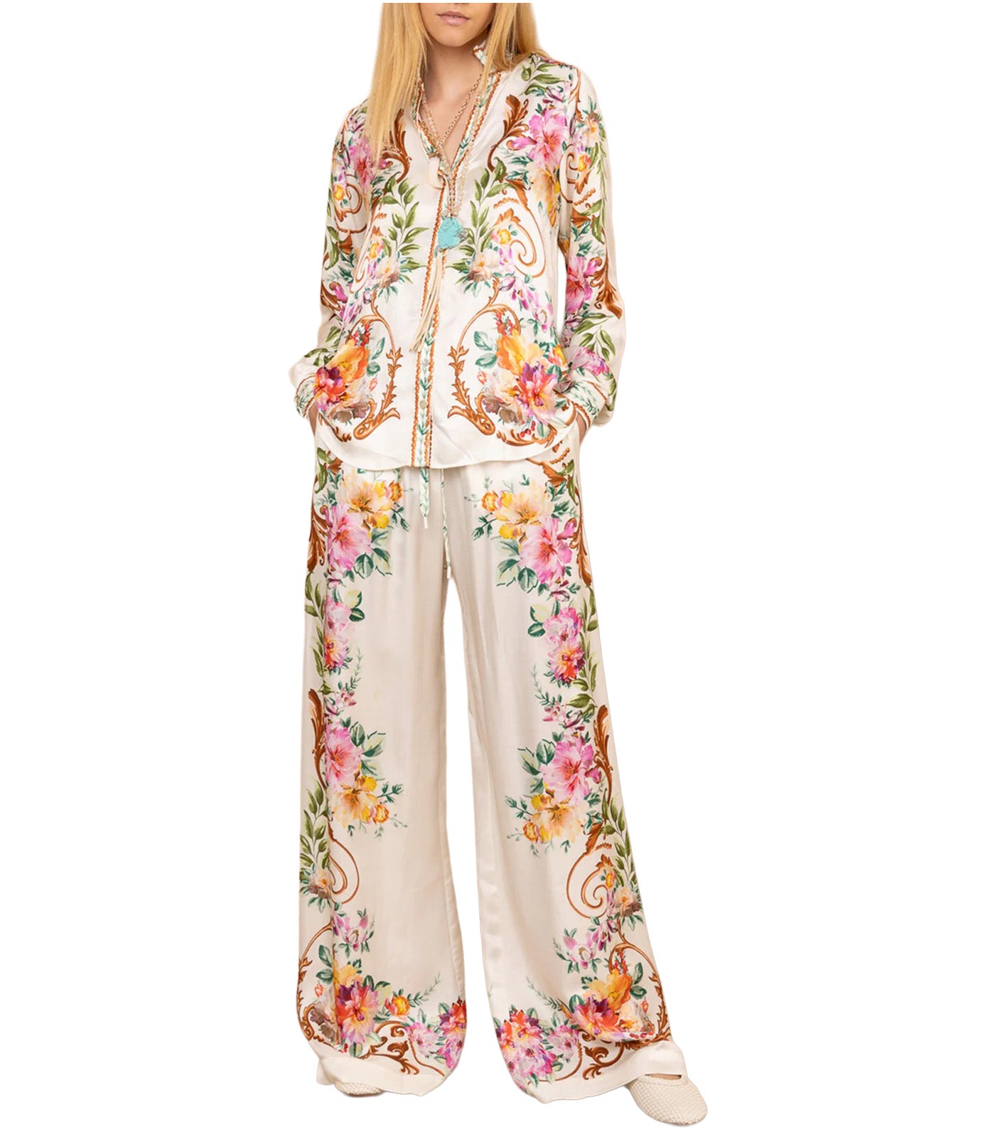 Khalani Charmeuse Top Ivory