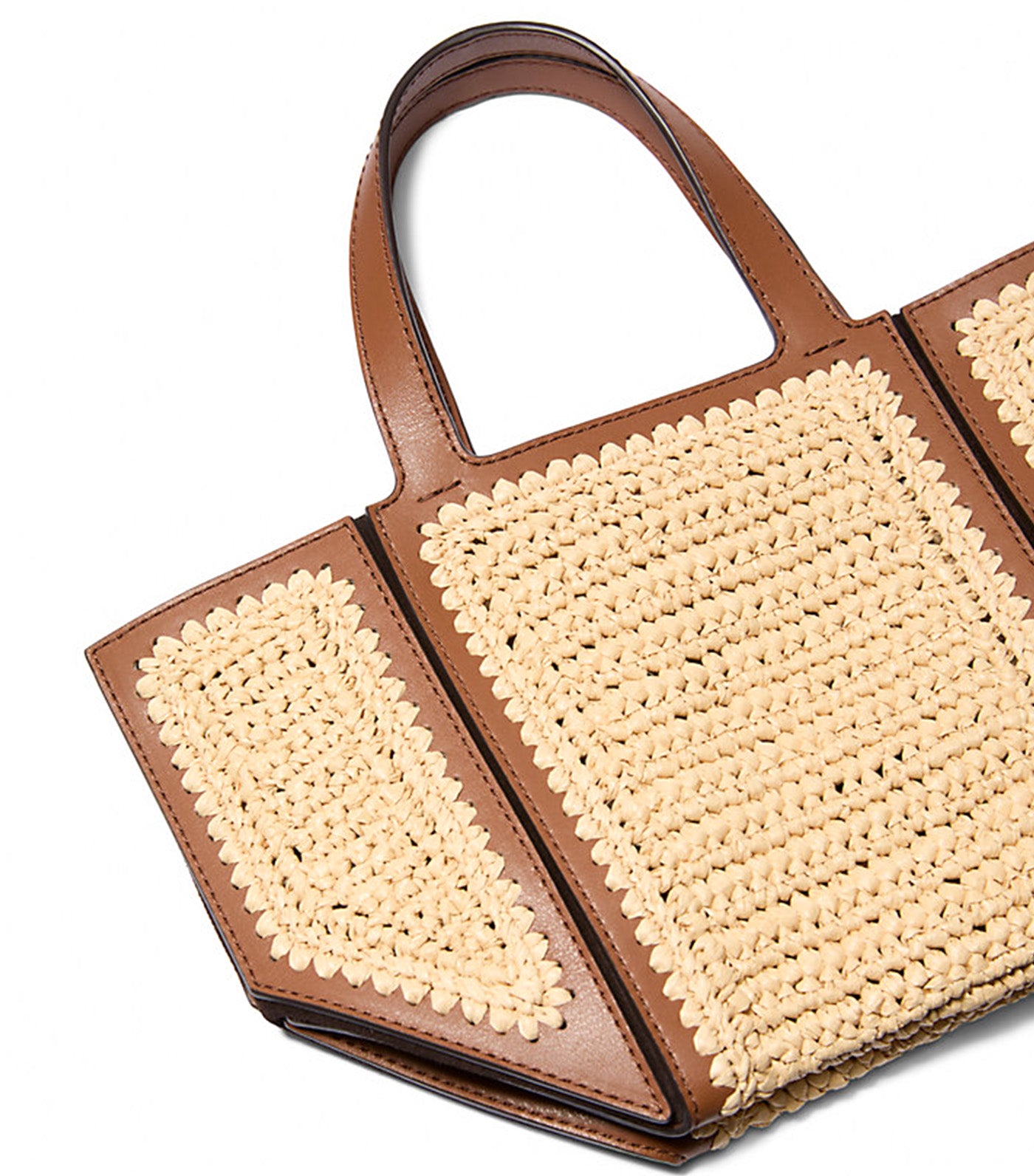 Jordi Small Hand-Crocheted and Leather Tote Bag