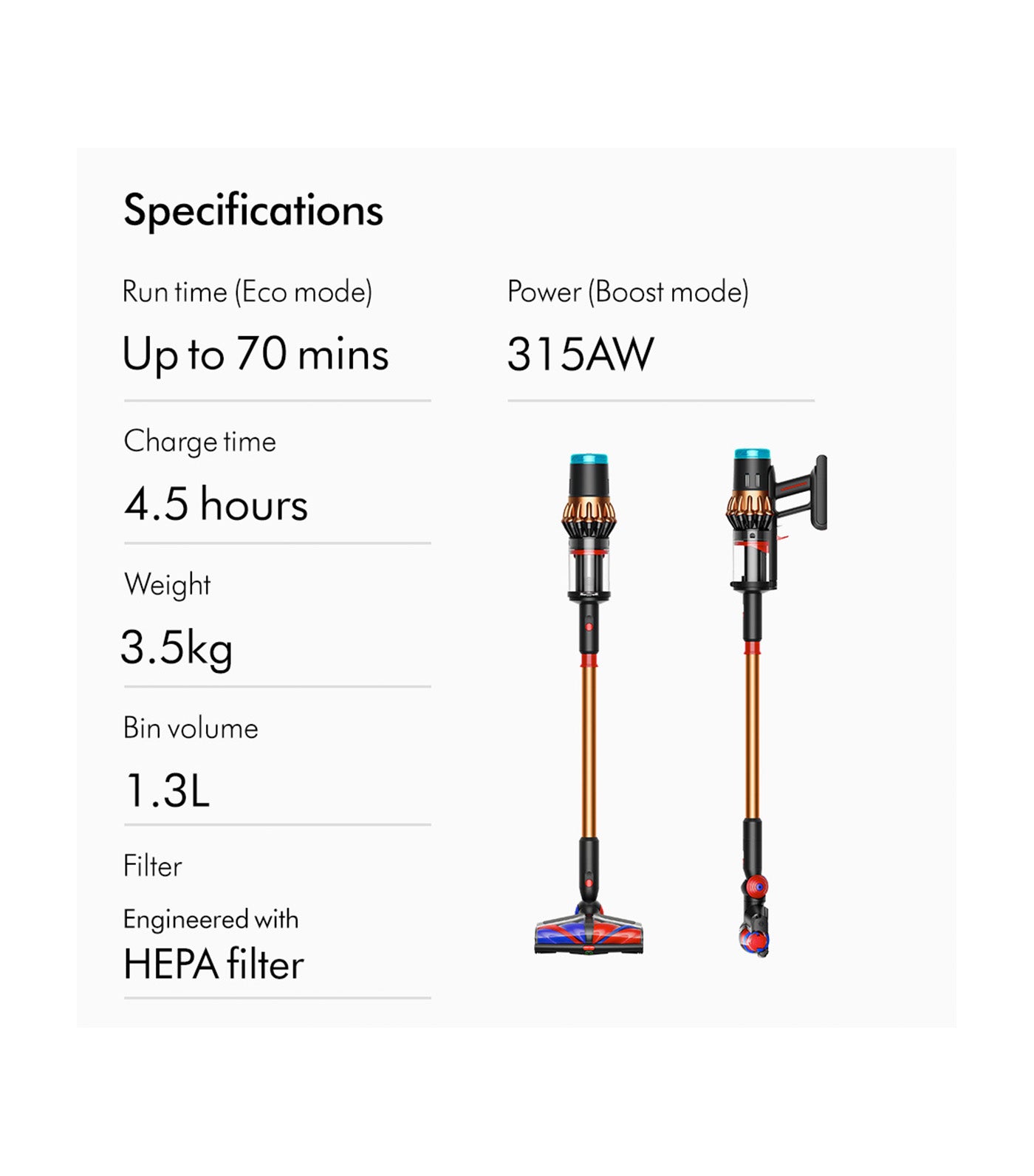 V16 Piston Animal Cordless Vacuum Bright Copper