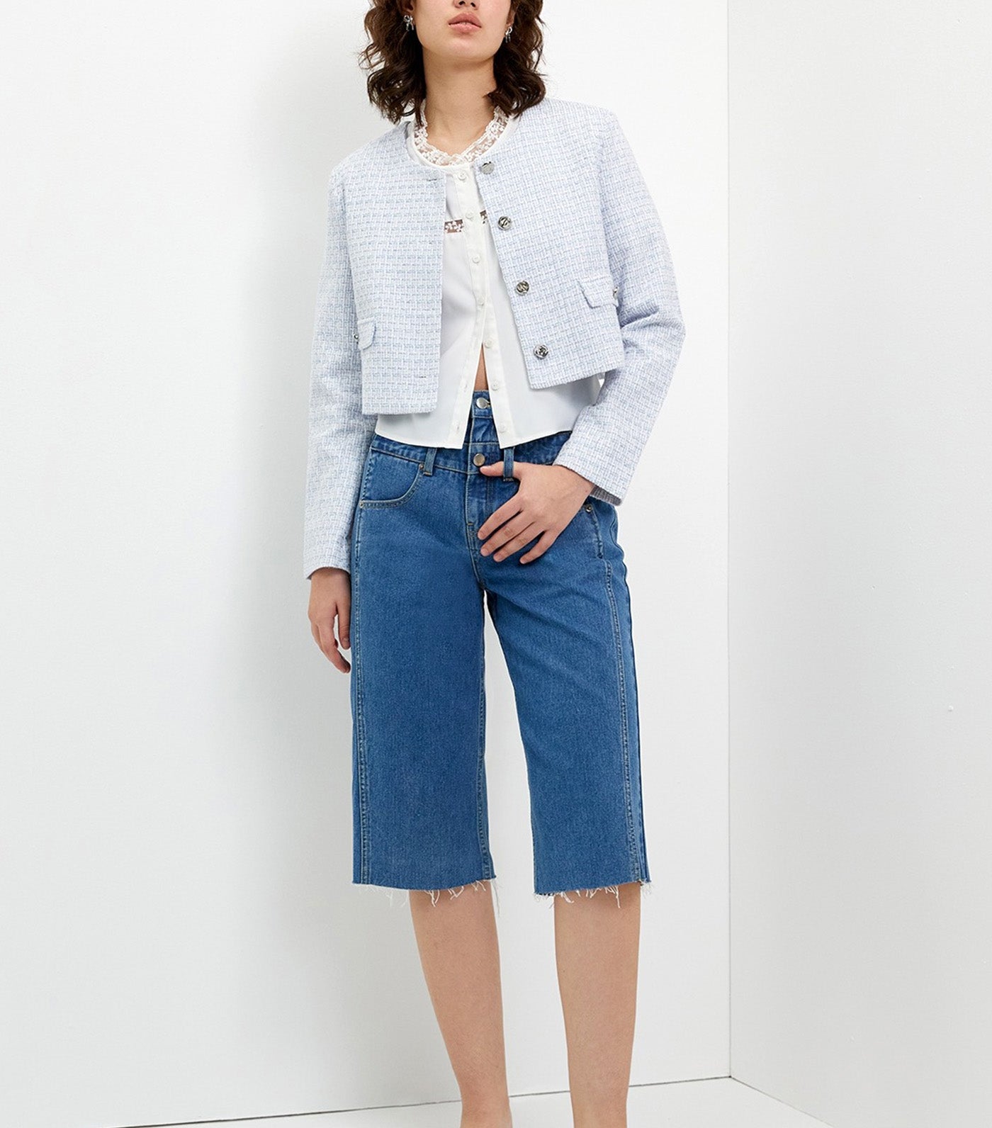 Tweed Crop Jacket Multi color