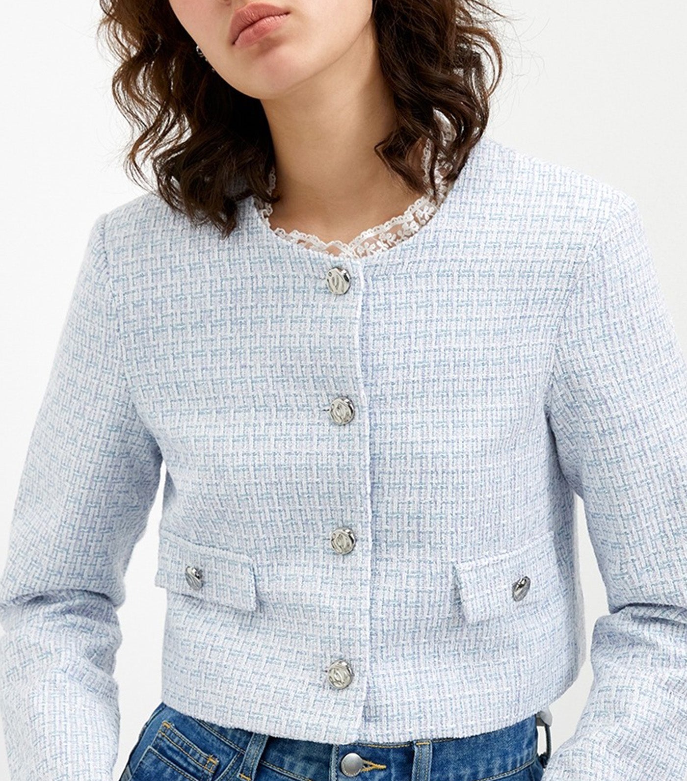 Tweed Crop Jacket Multi color