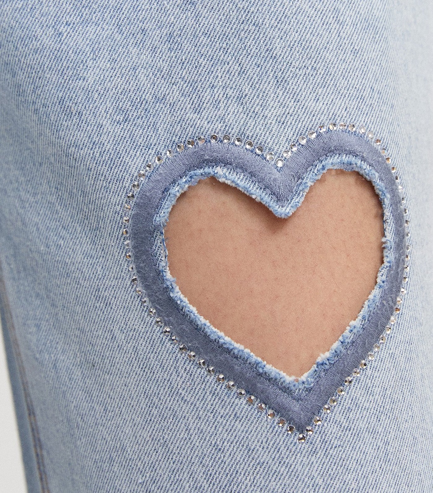 Pomelo Heart Cut Out Jeans Blue