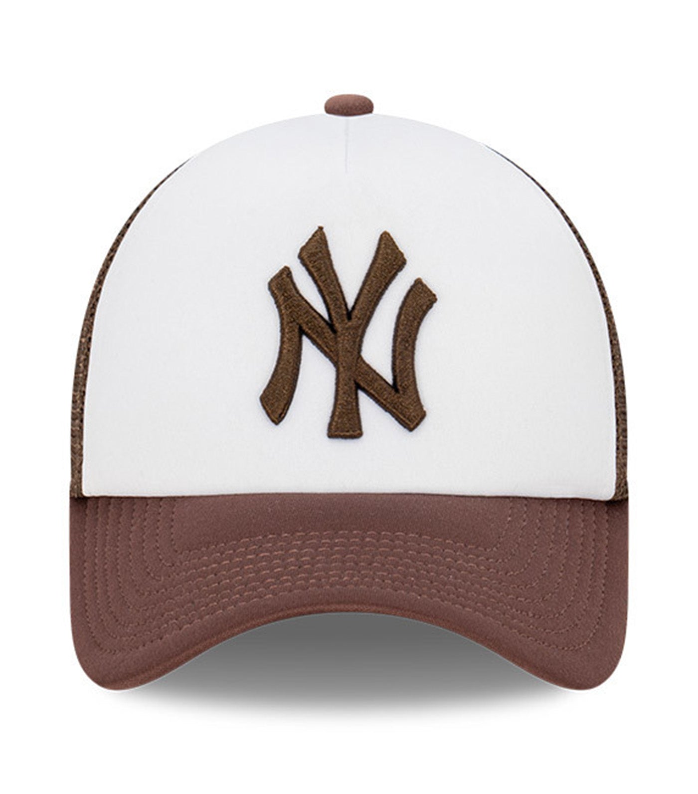 New York Yankees 9FORTY A-Frame Trucker Cap White/Walnut