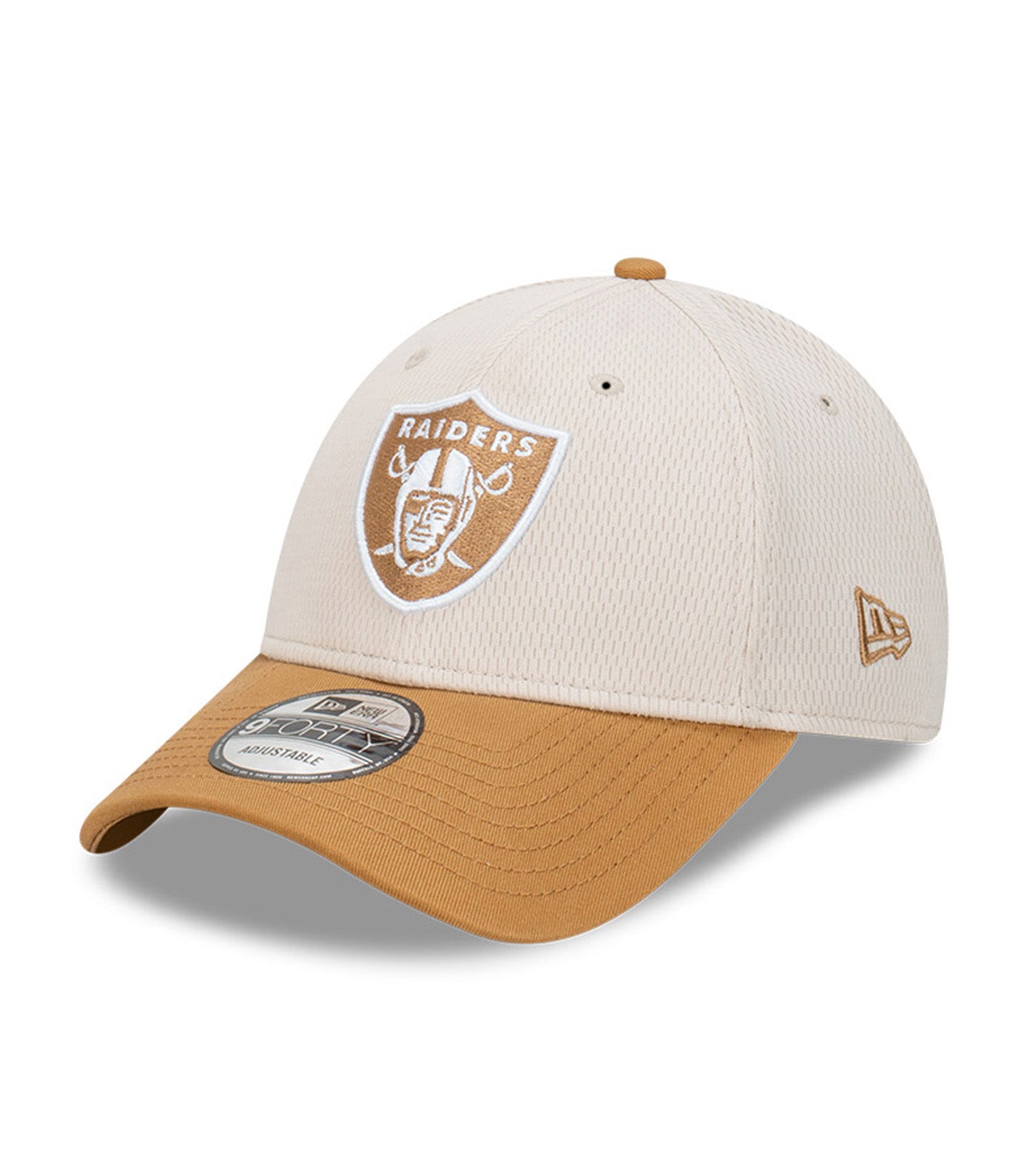 Las Vegas Raiders 9FORTY Curved Snapback Cap Distressed Hallmark Two Tone Stone