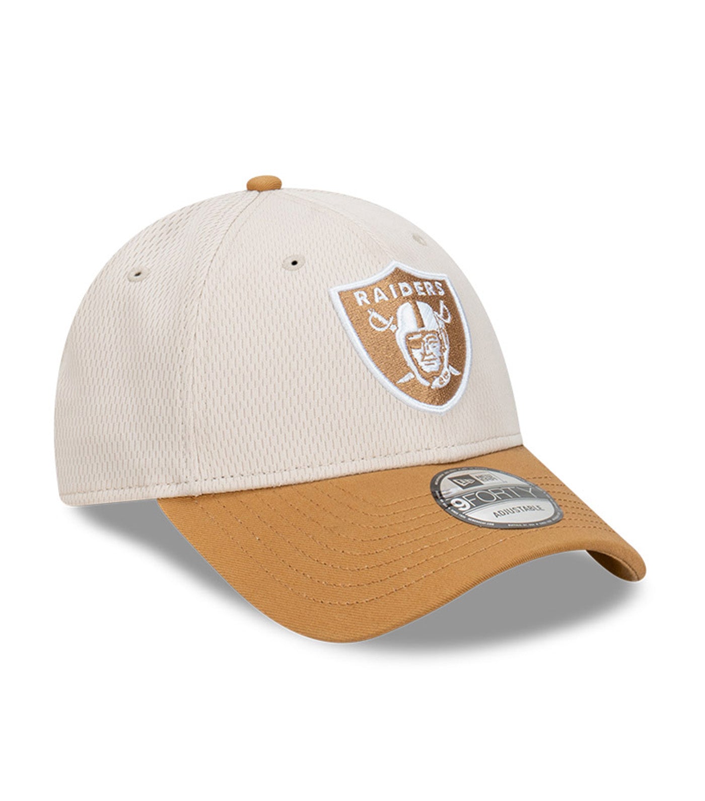 Las Vegas Raiders 9FORTY Curved Snapback Cap Distressed Hallmark Two Tone Stone