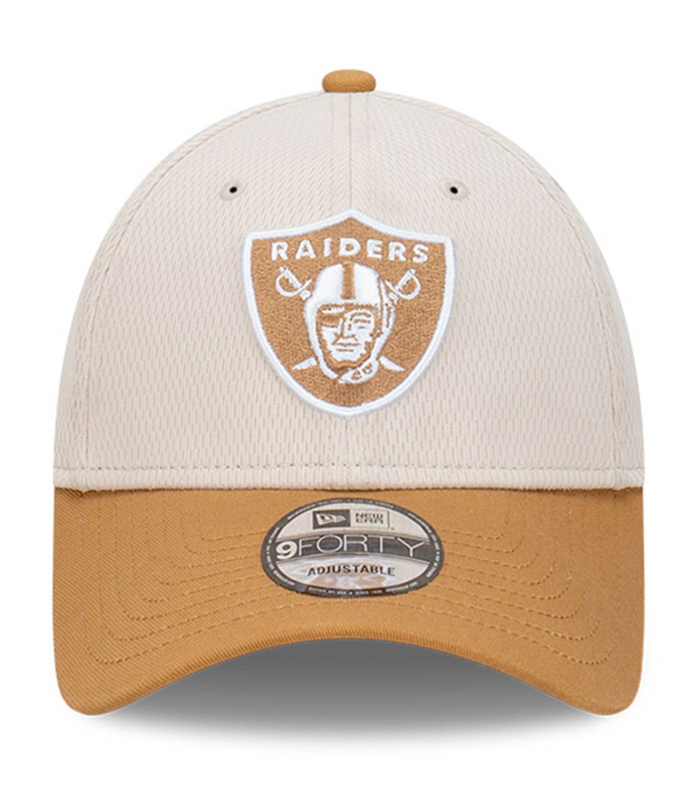 Las Vegas Raiders 9FORTY Curved Snapback Cap Distressed Hallmark Two Tone Stone