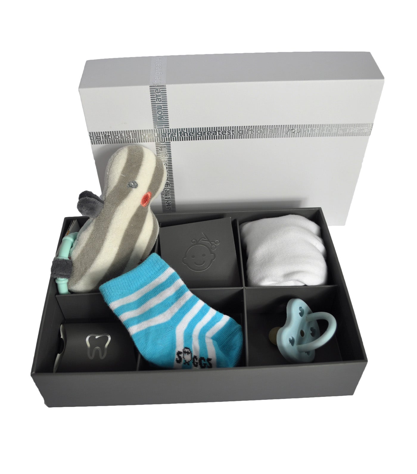 Gift Set: White Triple Frame Handprint & Memory Box