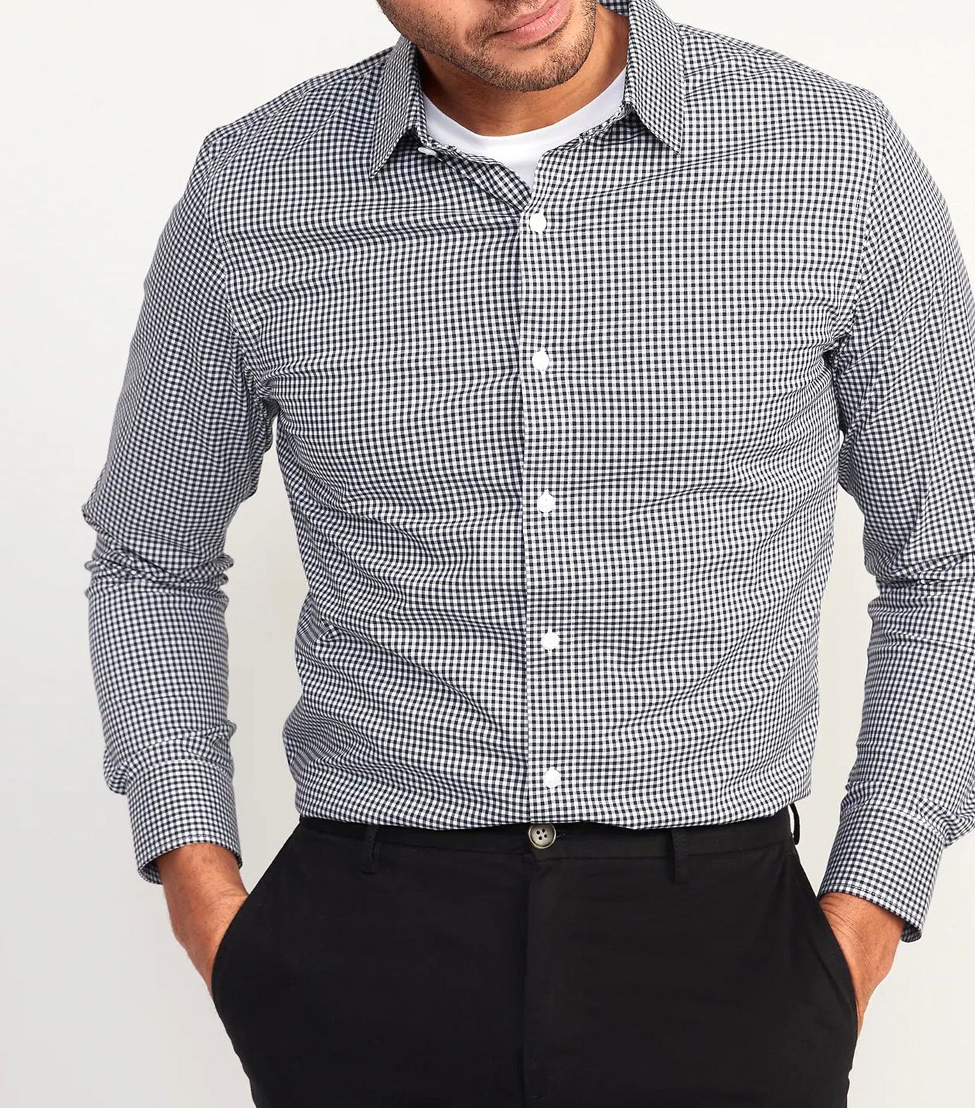 Slim-Fit Pro Signature Performance Dress Shirt for Men Mini Check