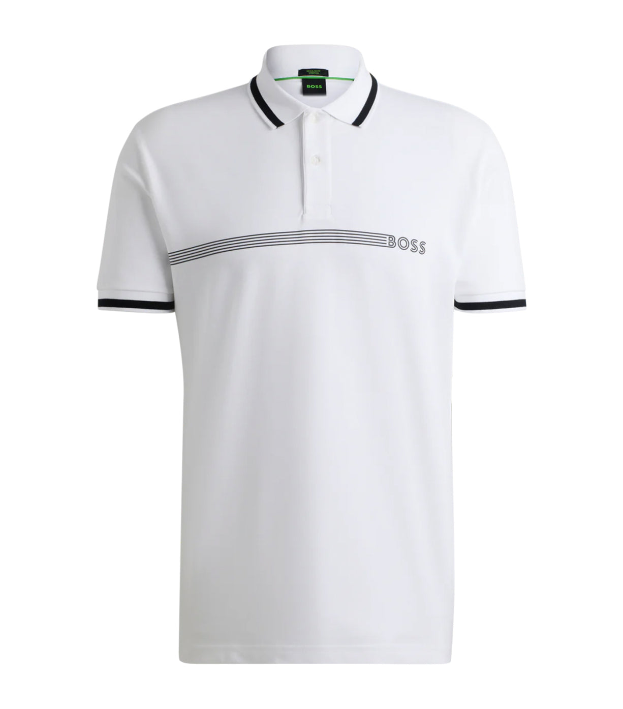 Paddy 1 Cotton-Blend Polo Shirt With Stripes And Logo White