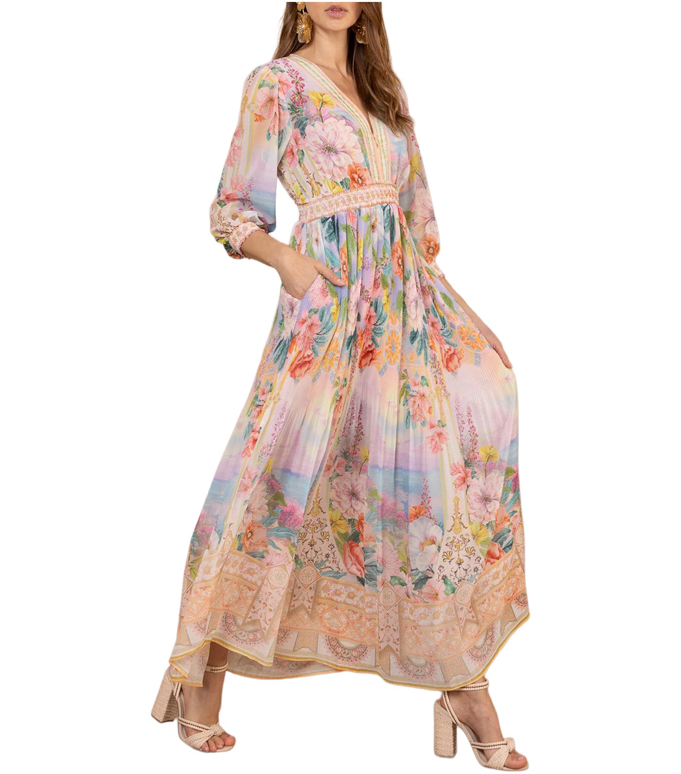 Andie Chiffon Maxi Dress Gold