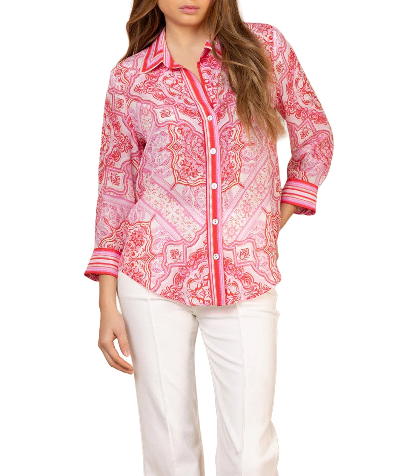 Hale Bob Fianna Silk Top Red