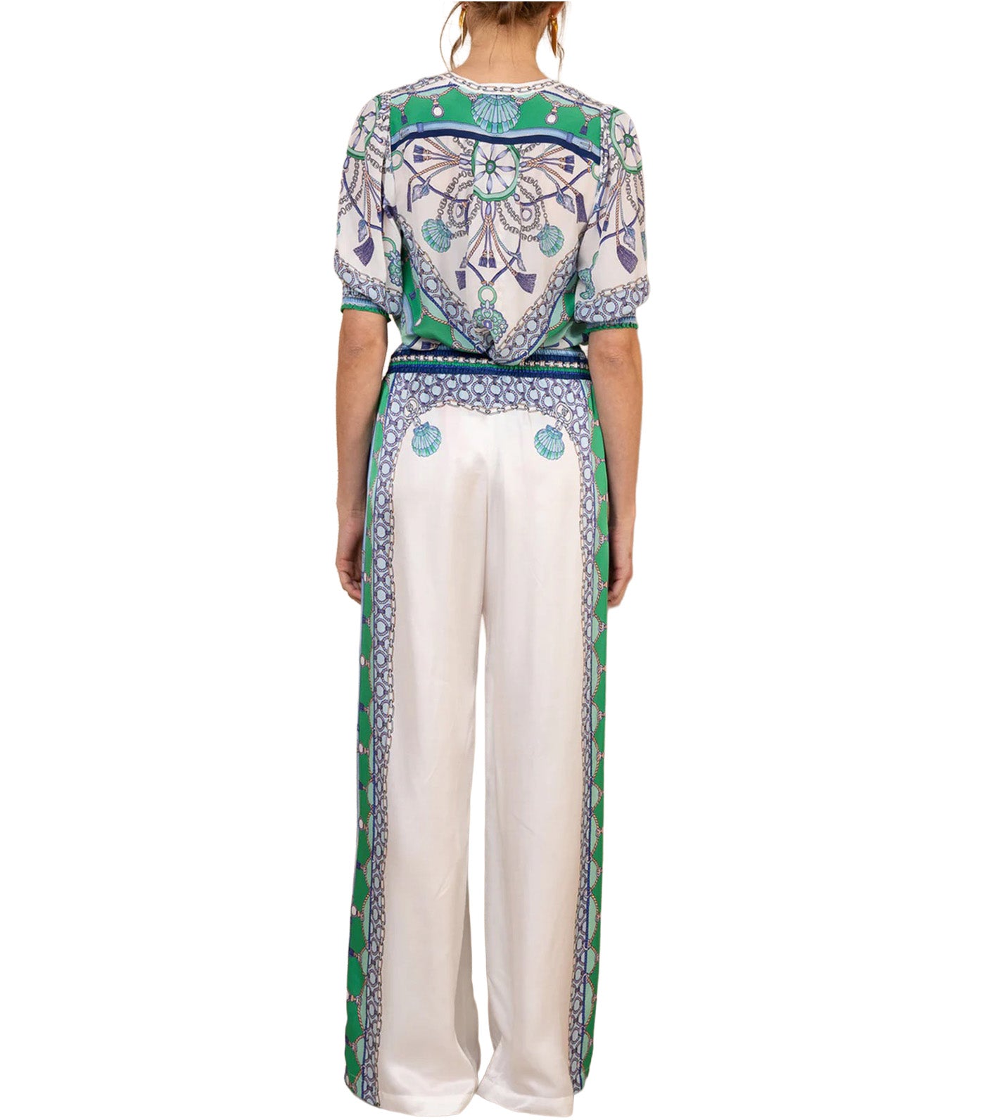 Hale Bob Danica Silk Charmeuse Pant Blue